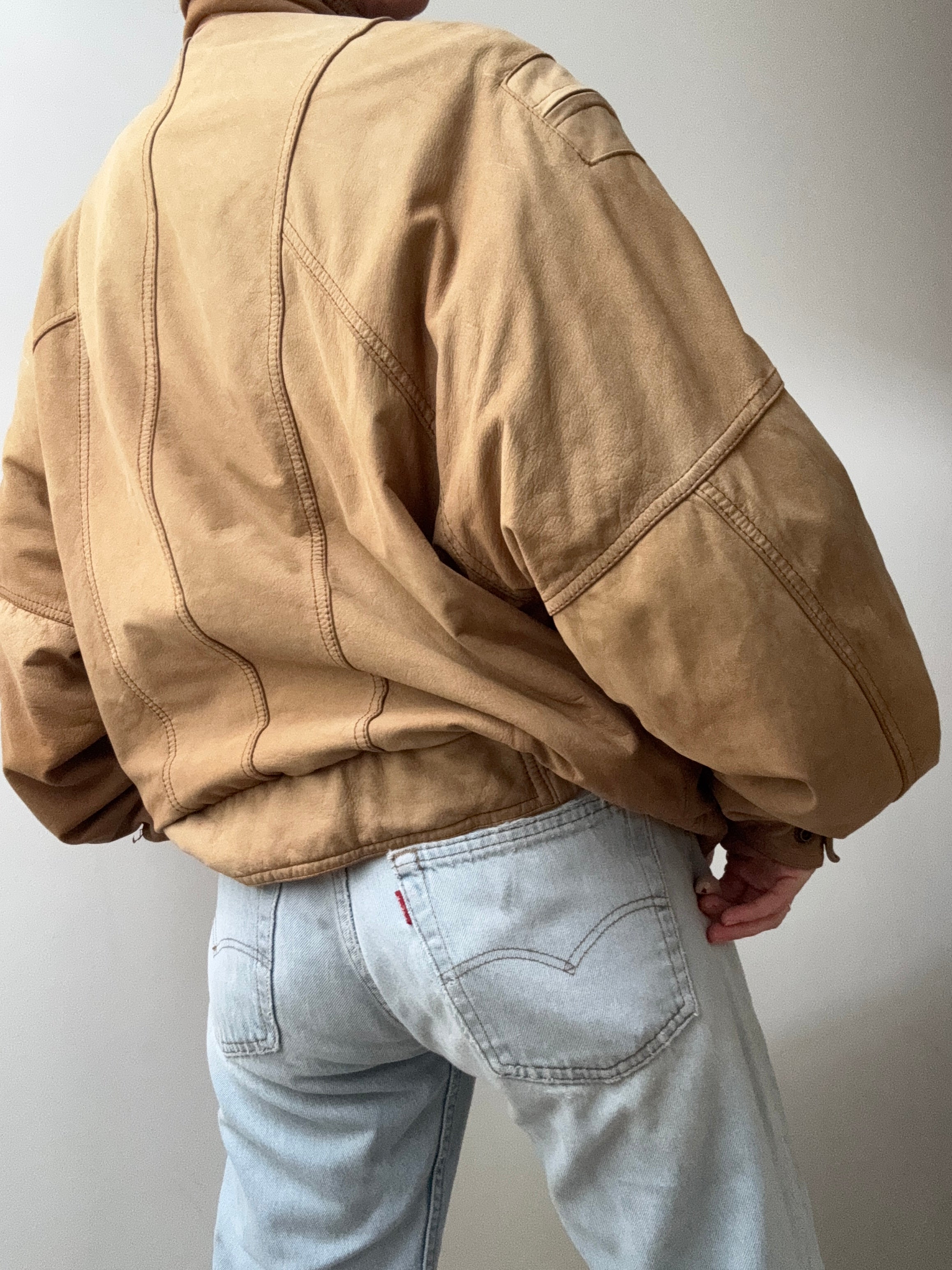 Future Nomads Jackets Large Eighties Tan Suede Jacket