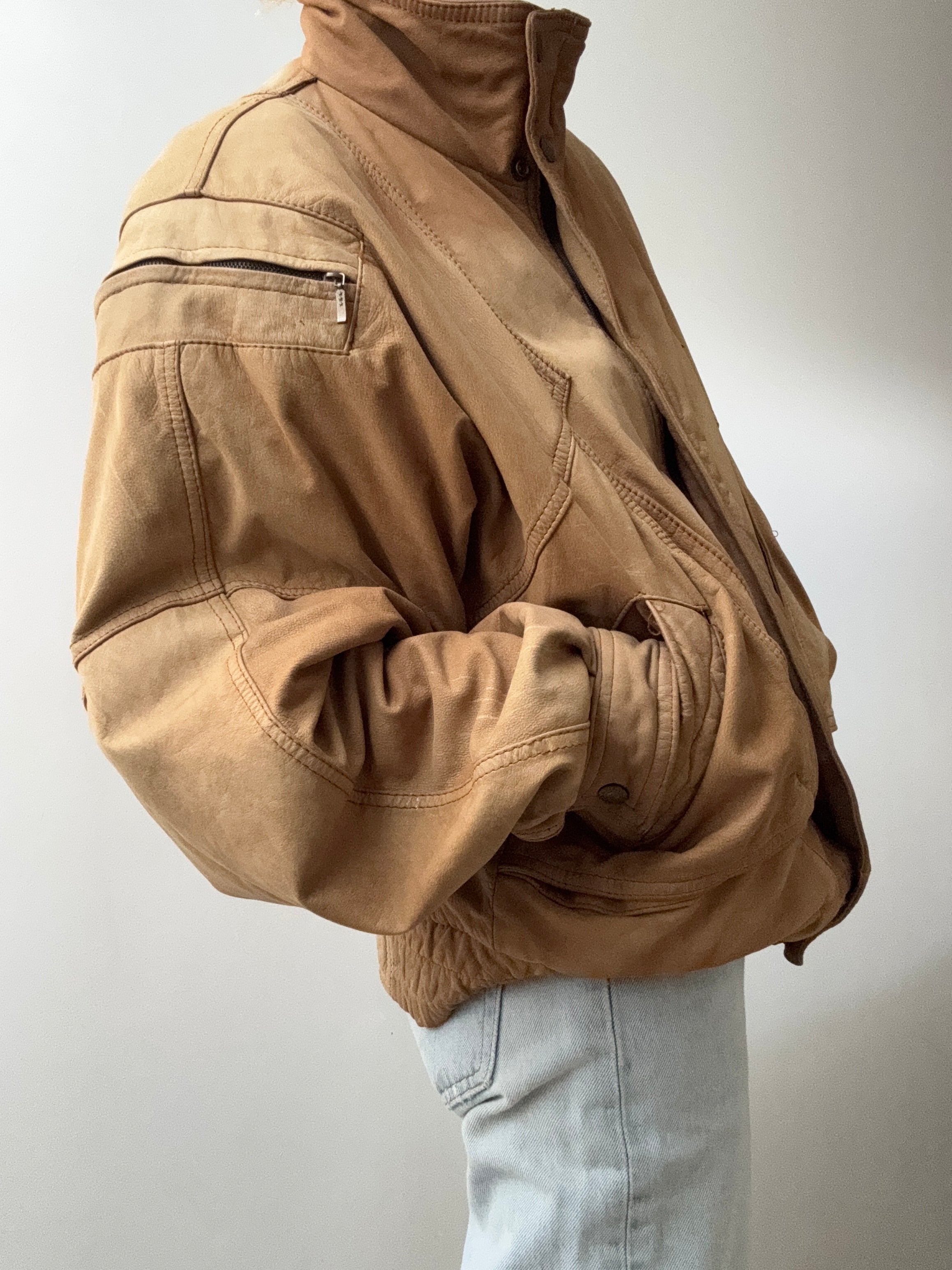Future Nomads Jackets Large Eighties Tan Suede Jacket