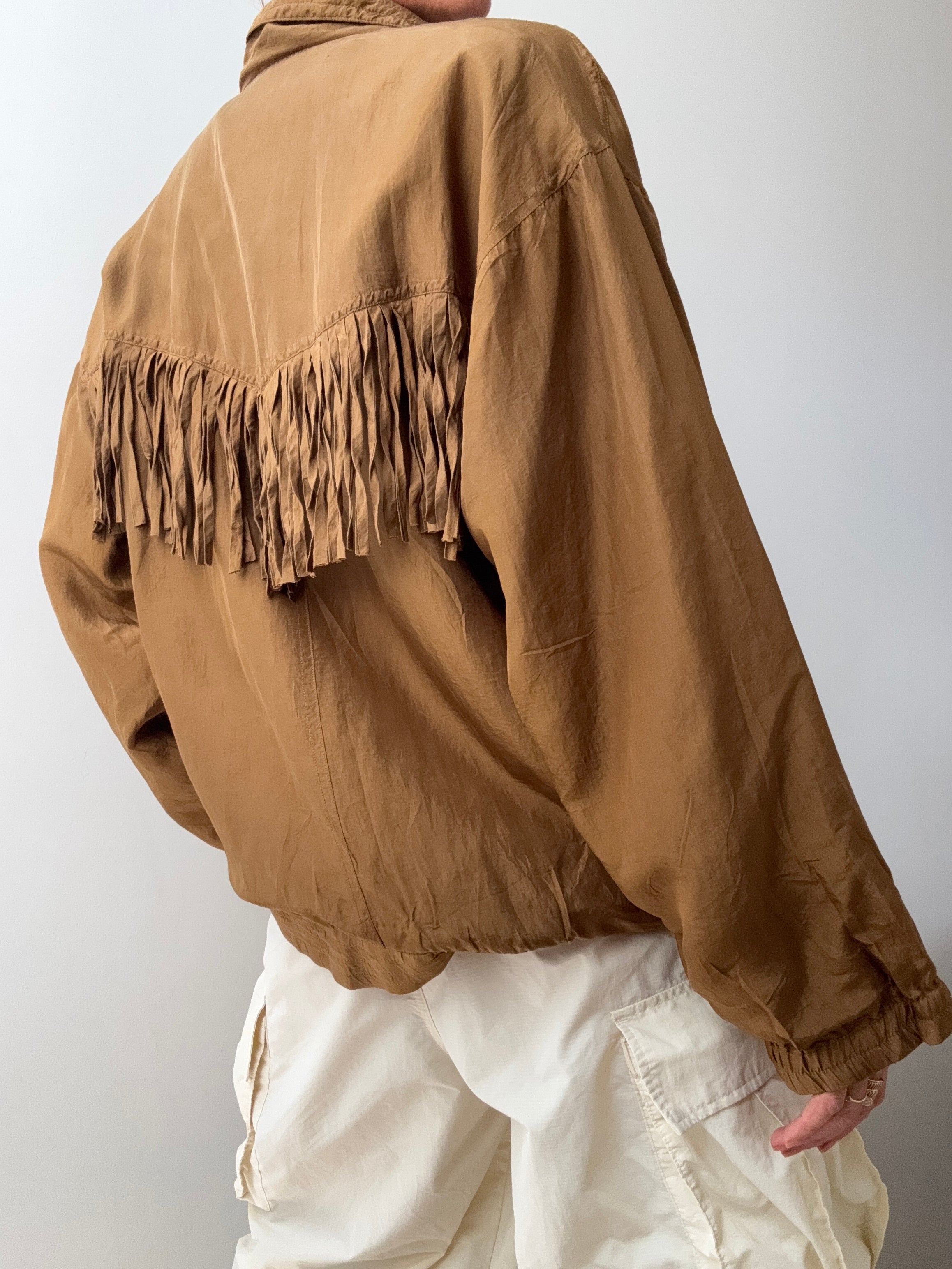 Future Nomads Jackets Large Silk Tassle Bomber Jacket