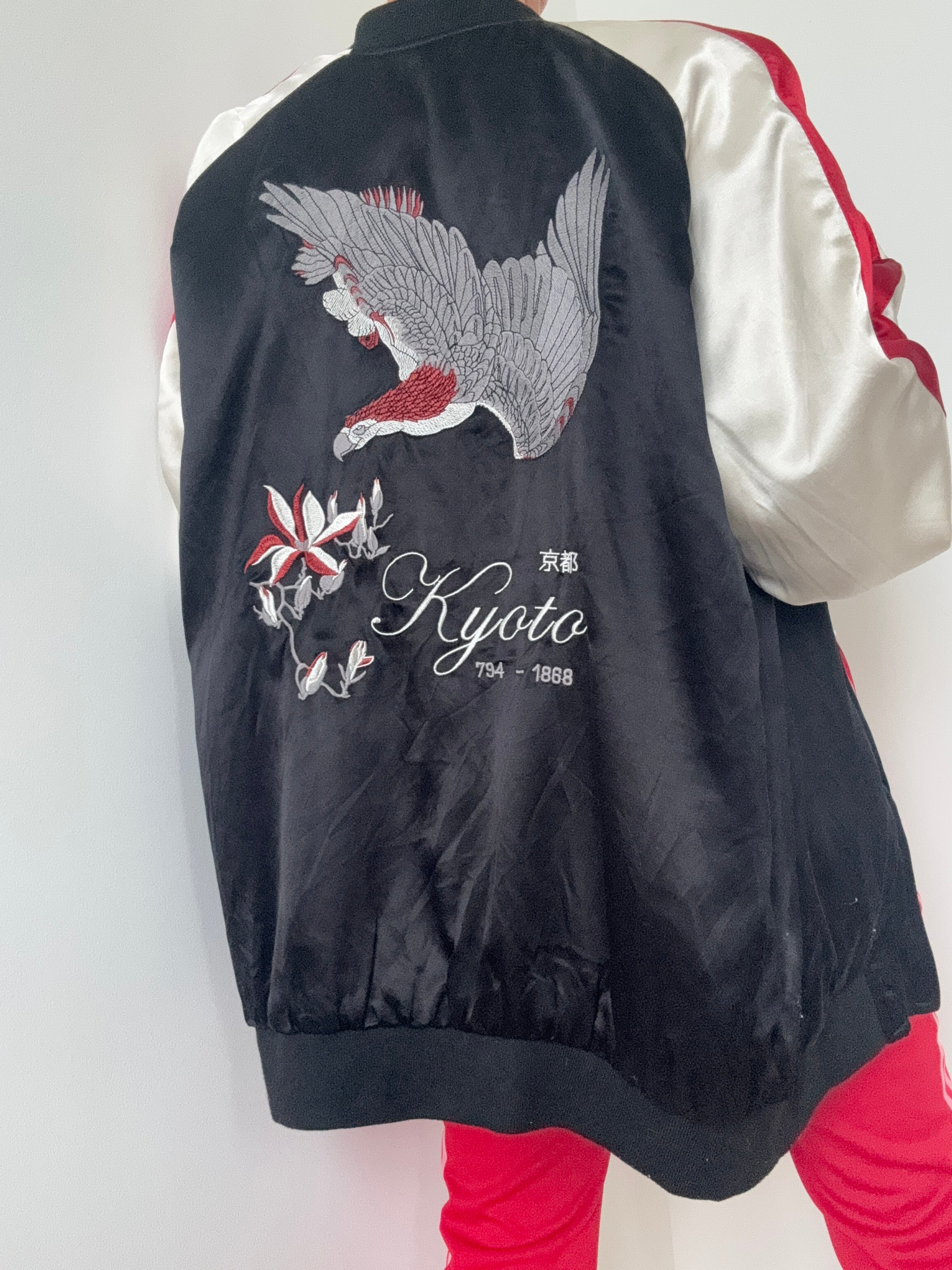 Future Nomads Jackets Large-XLarge Reversible Satin Kyoto Bomber Jacket