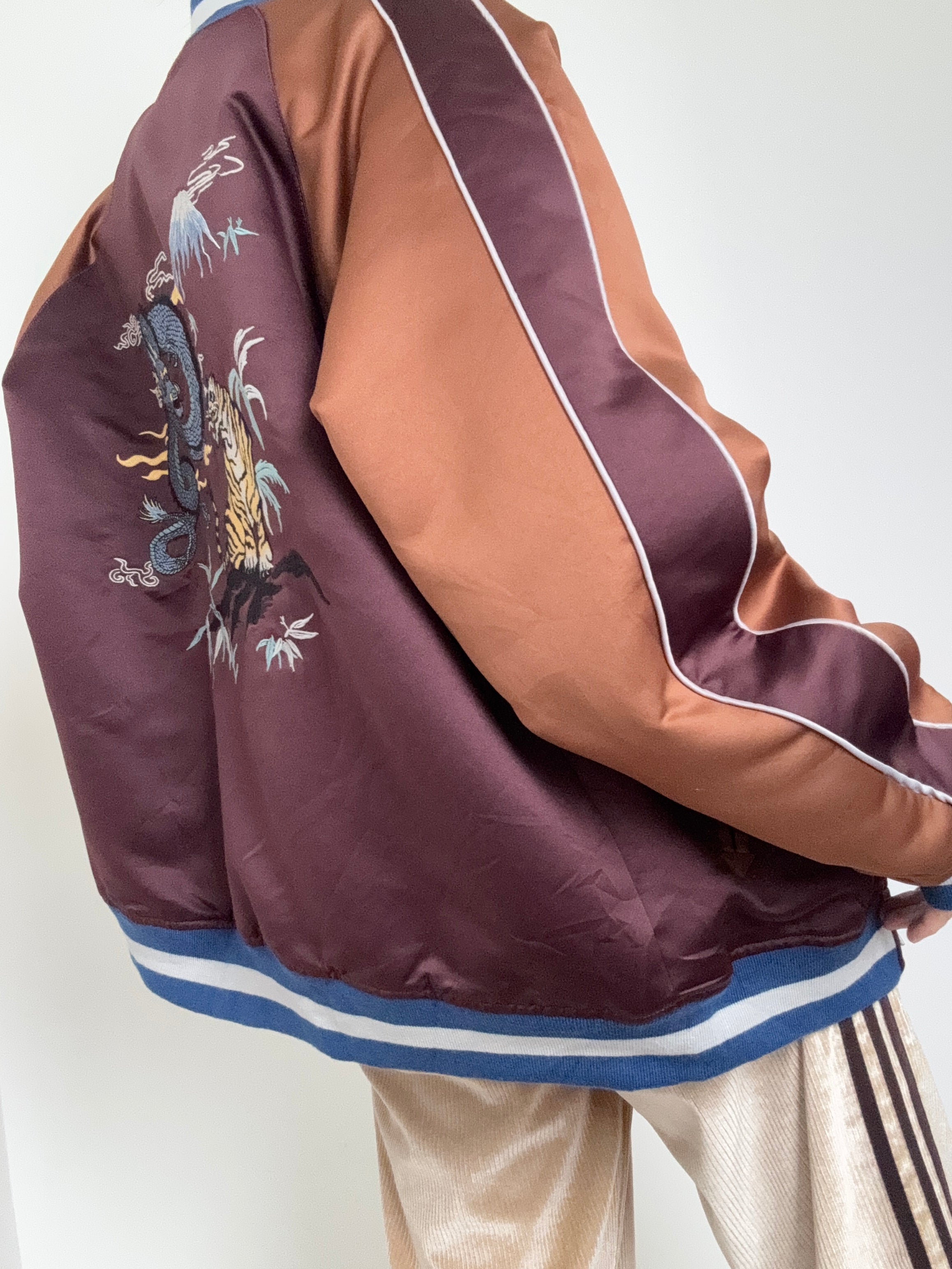 Future Nomads Jackets Large- XLarge Satin Bomber Plum