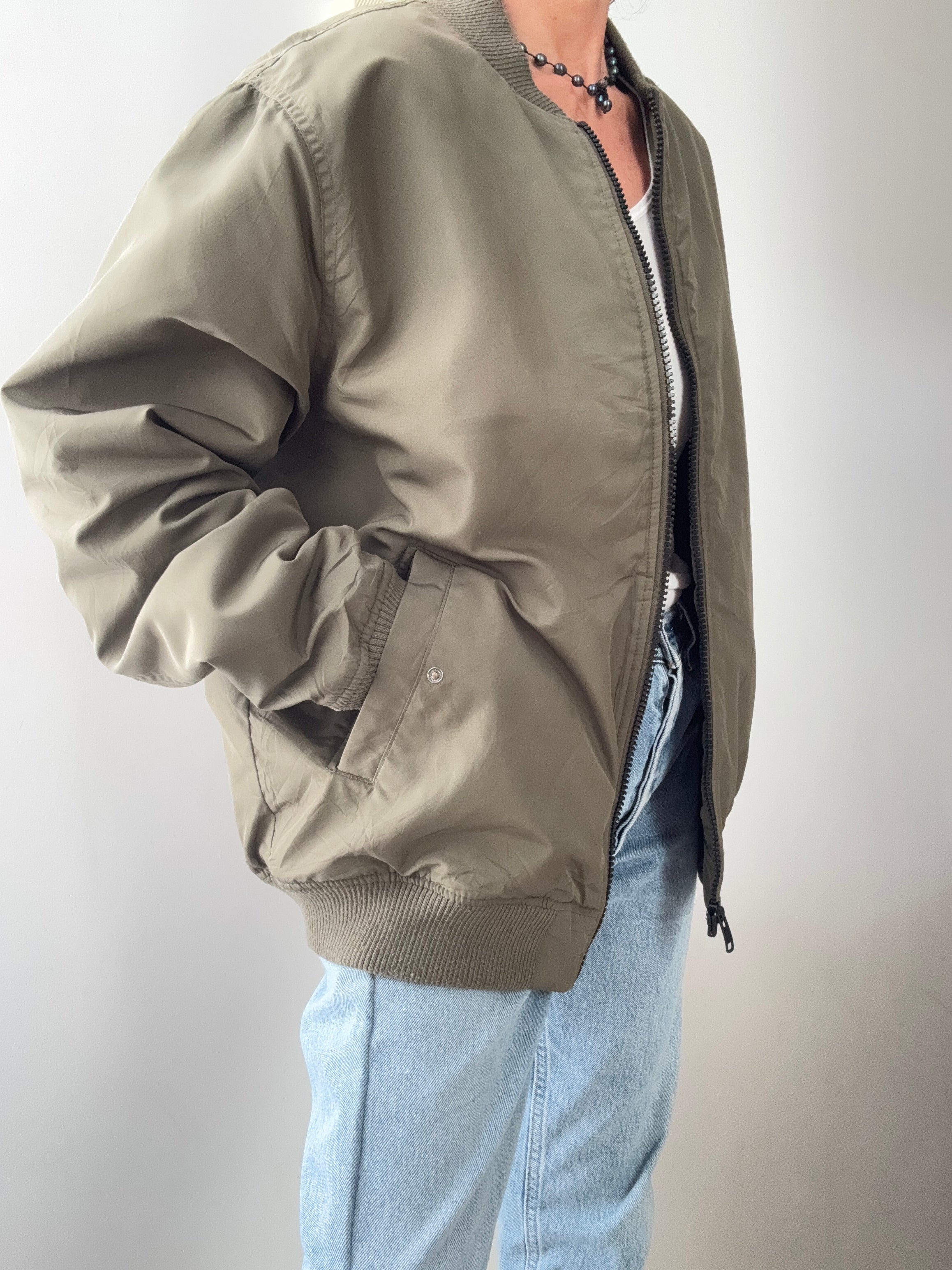 Army Green Bomber Kimono | Jackets
