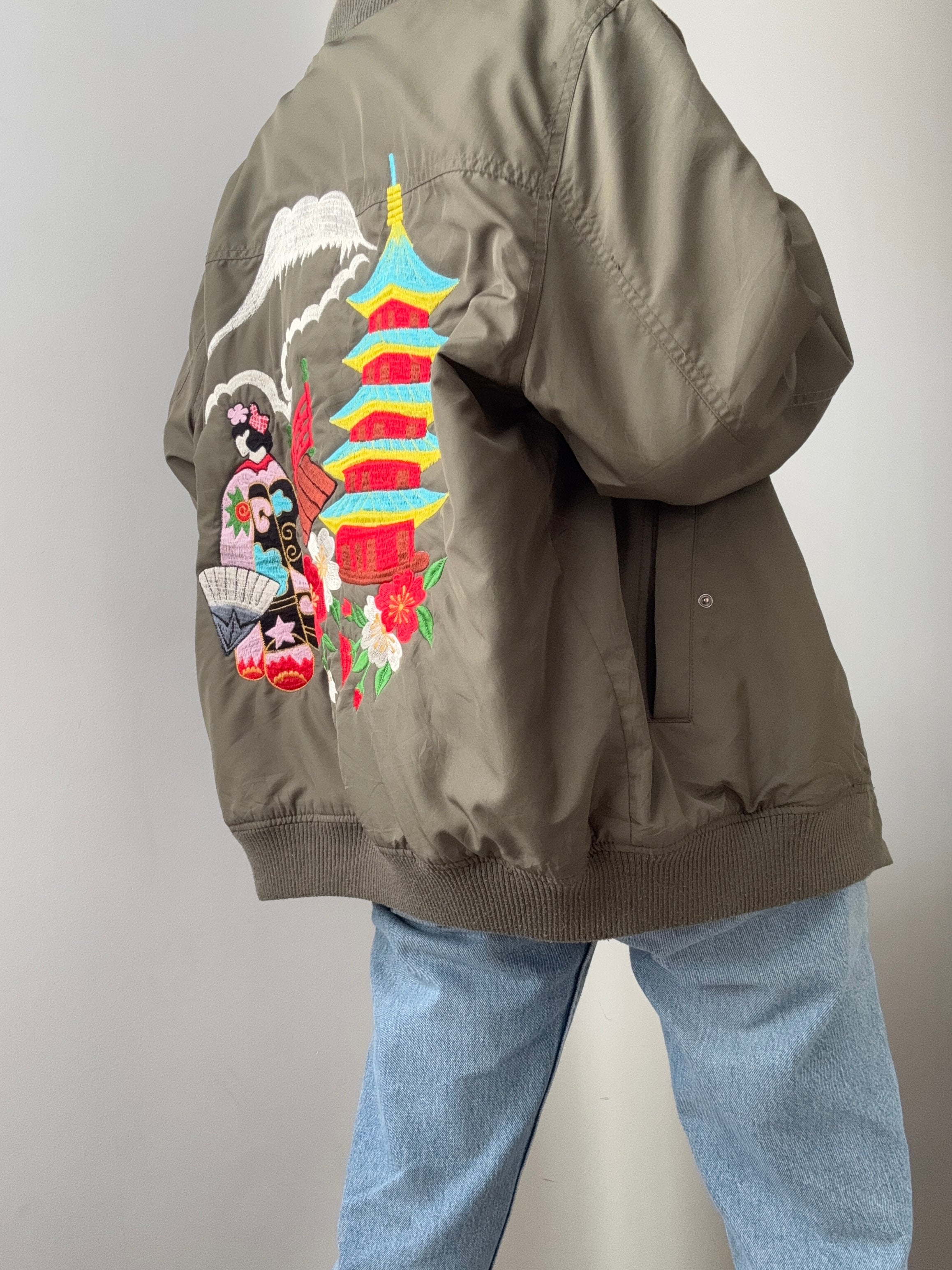 Army Green Bomber Kimono | Jackets