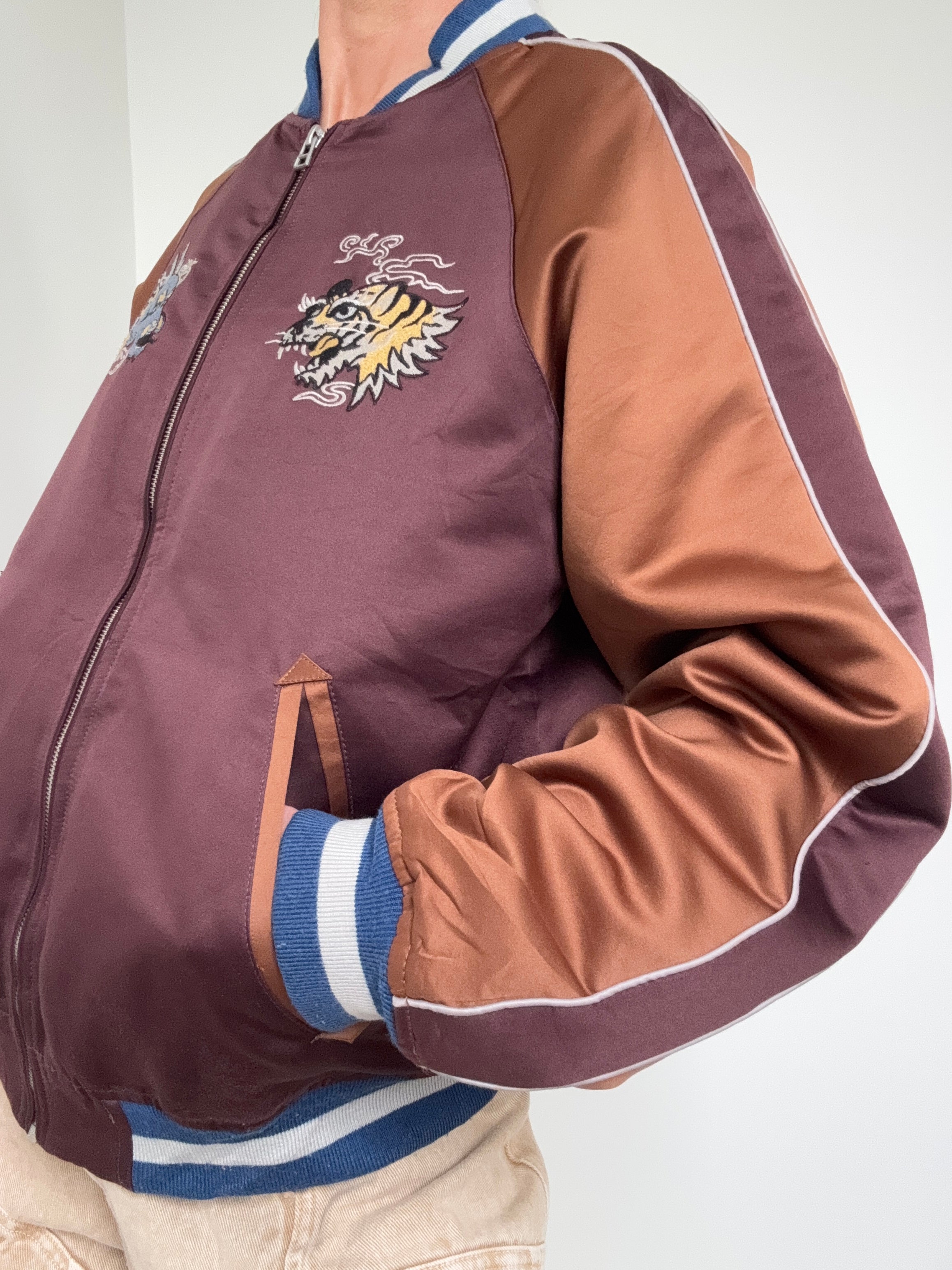 Future Nomads Jackets Medium-Large Bomber Jacket Tiger Dragon