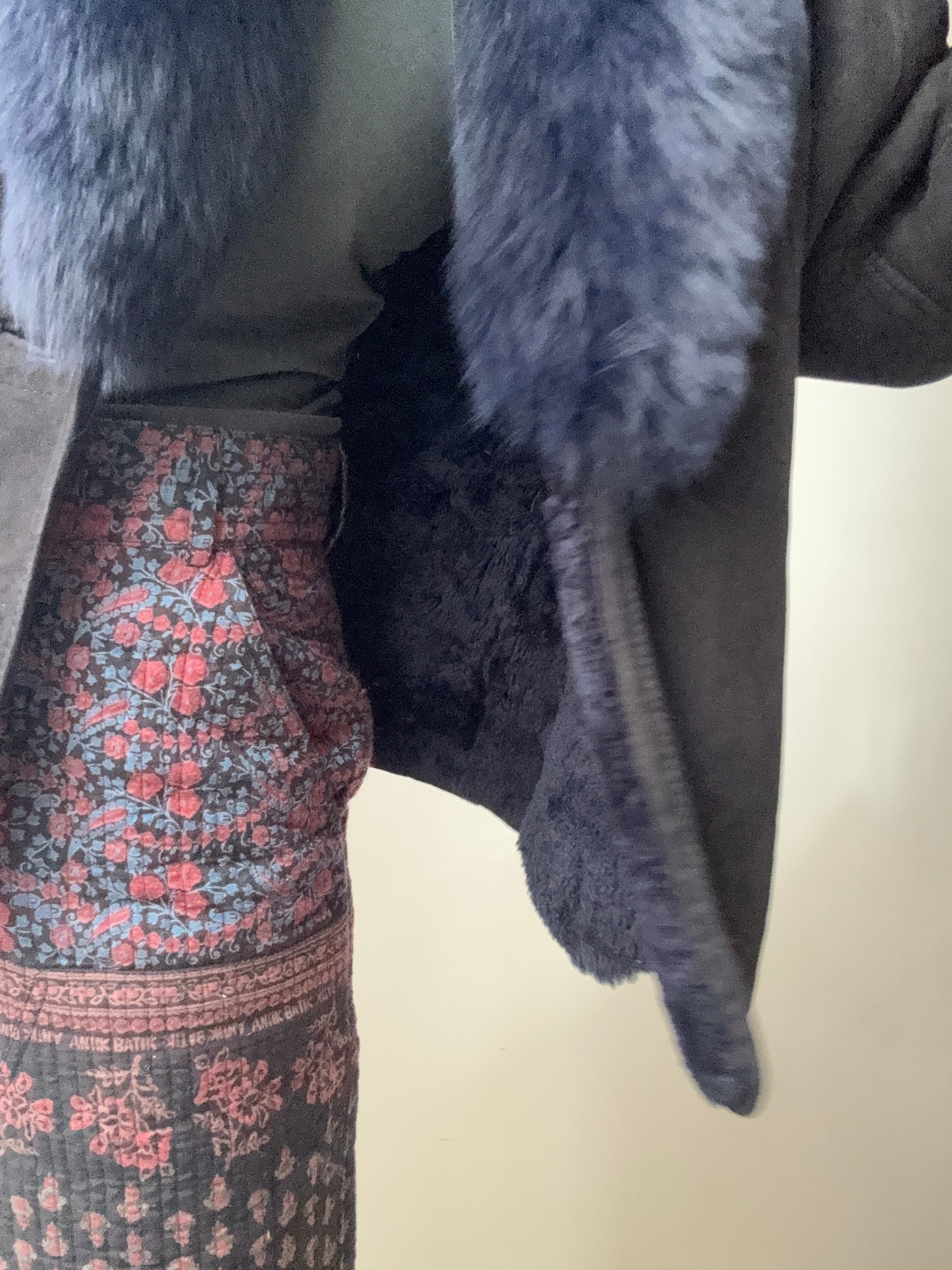 Future Nomads Jackets Medium-Large Piel Espana Navy Fur Coat