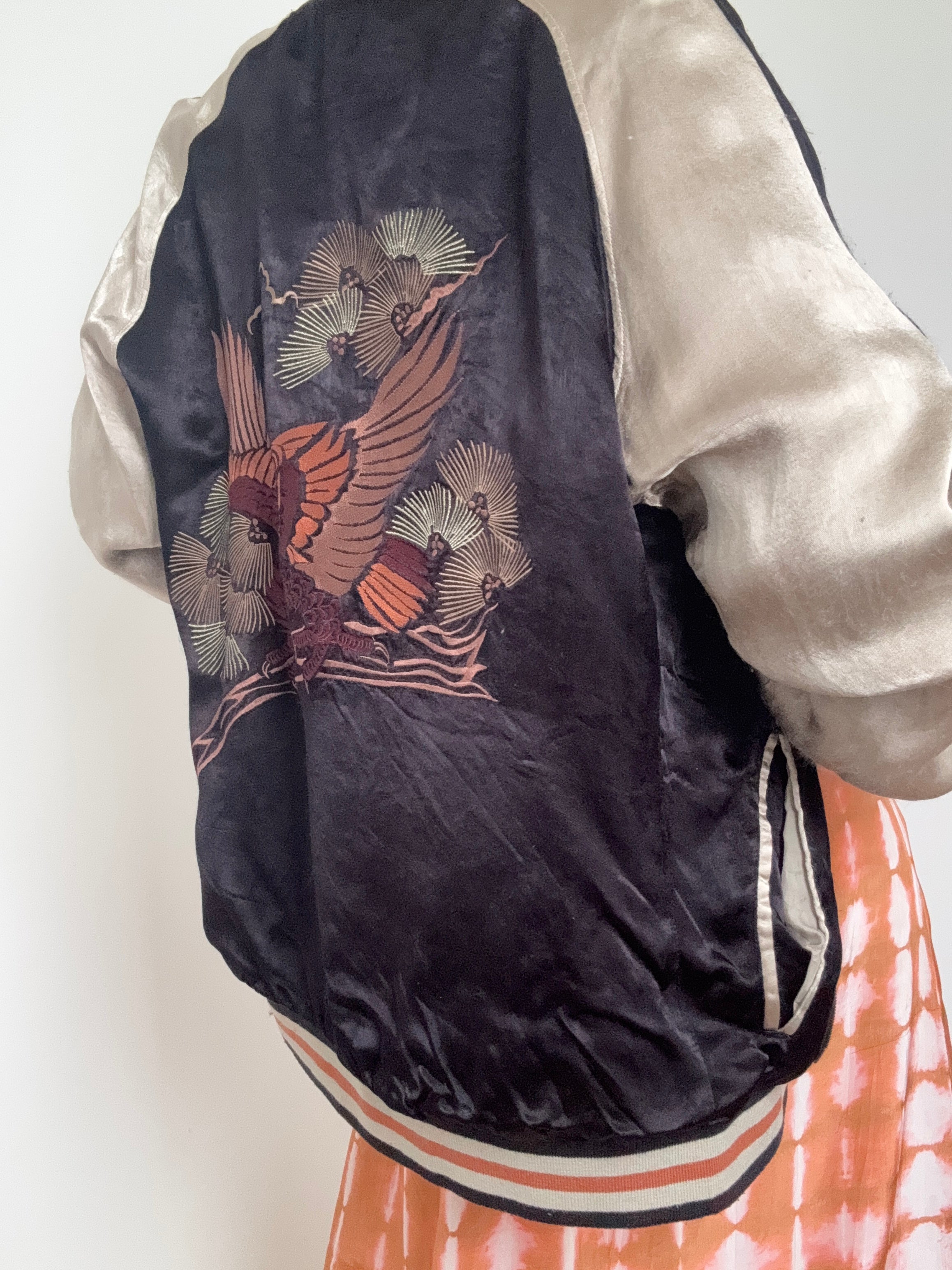 Future Nomads Jackets Medium Satin Bomber Eagle Tan