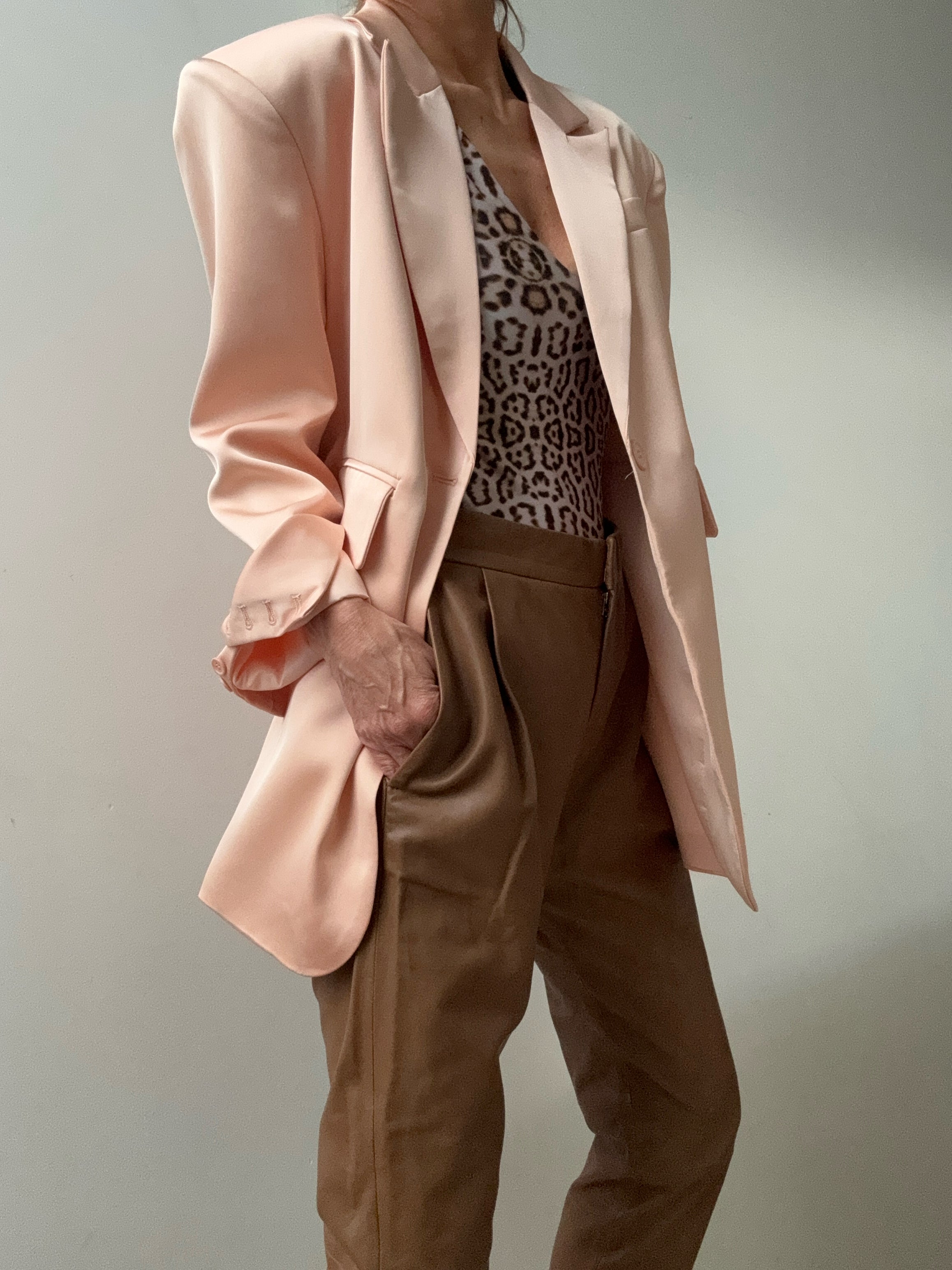 Satin Blazer Peach | Jackets