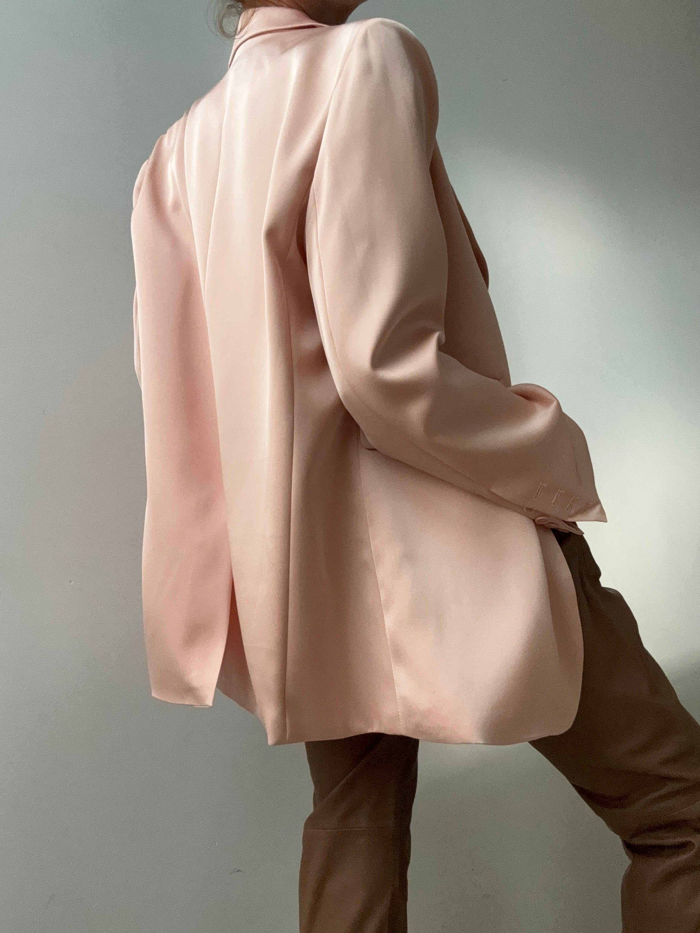 Satin Blazer Peach | Jackets