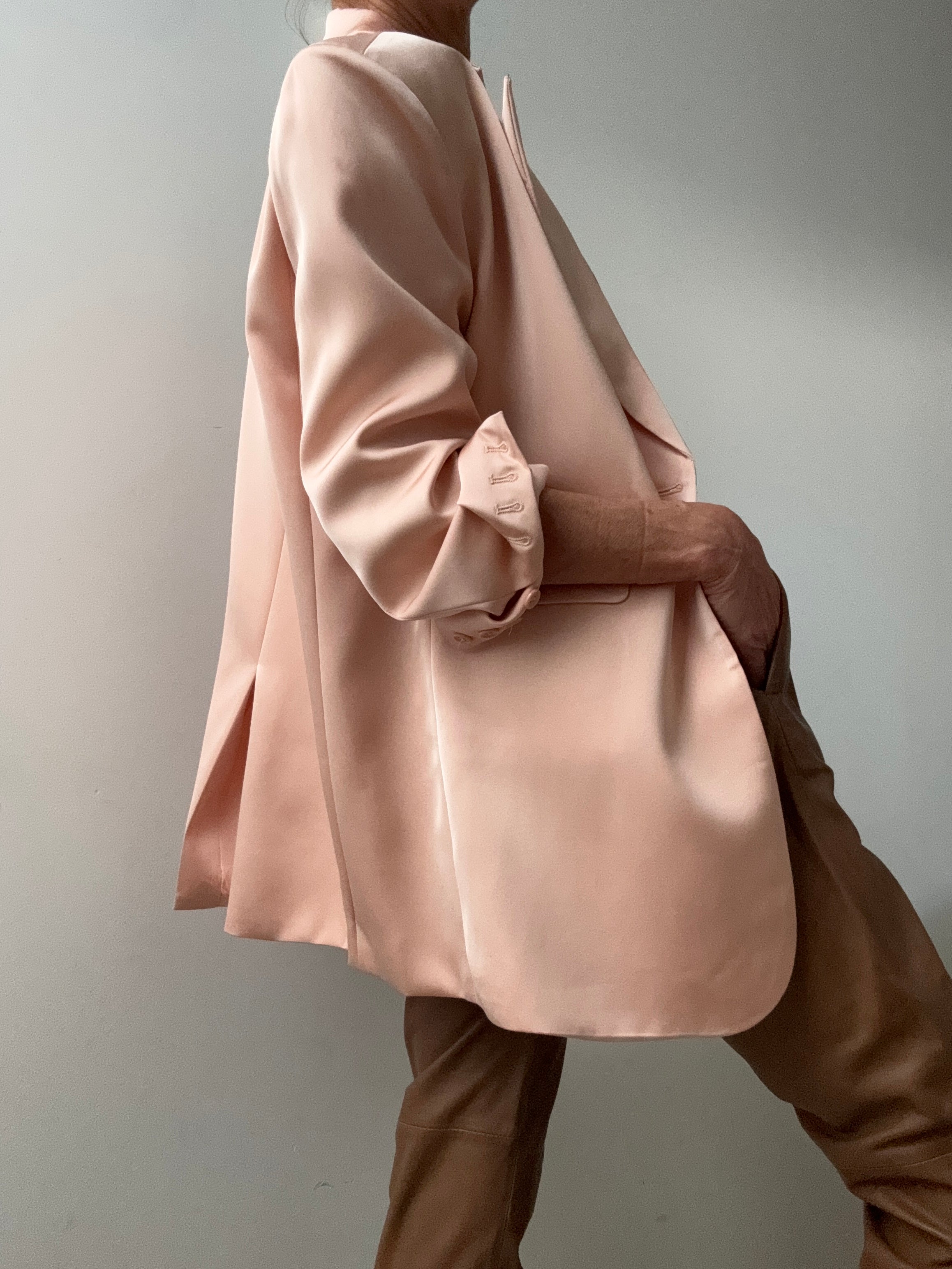 Satin Blazer Peach | Jackets