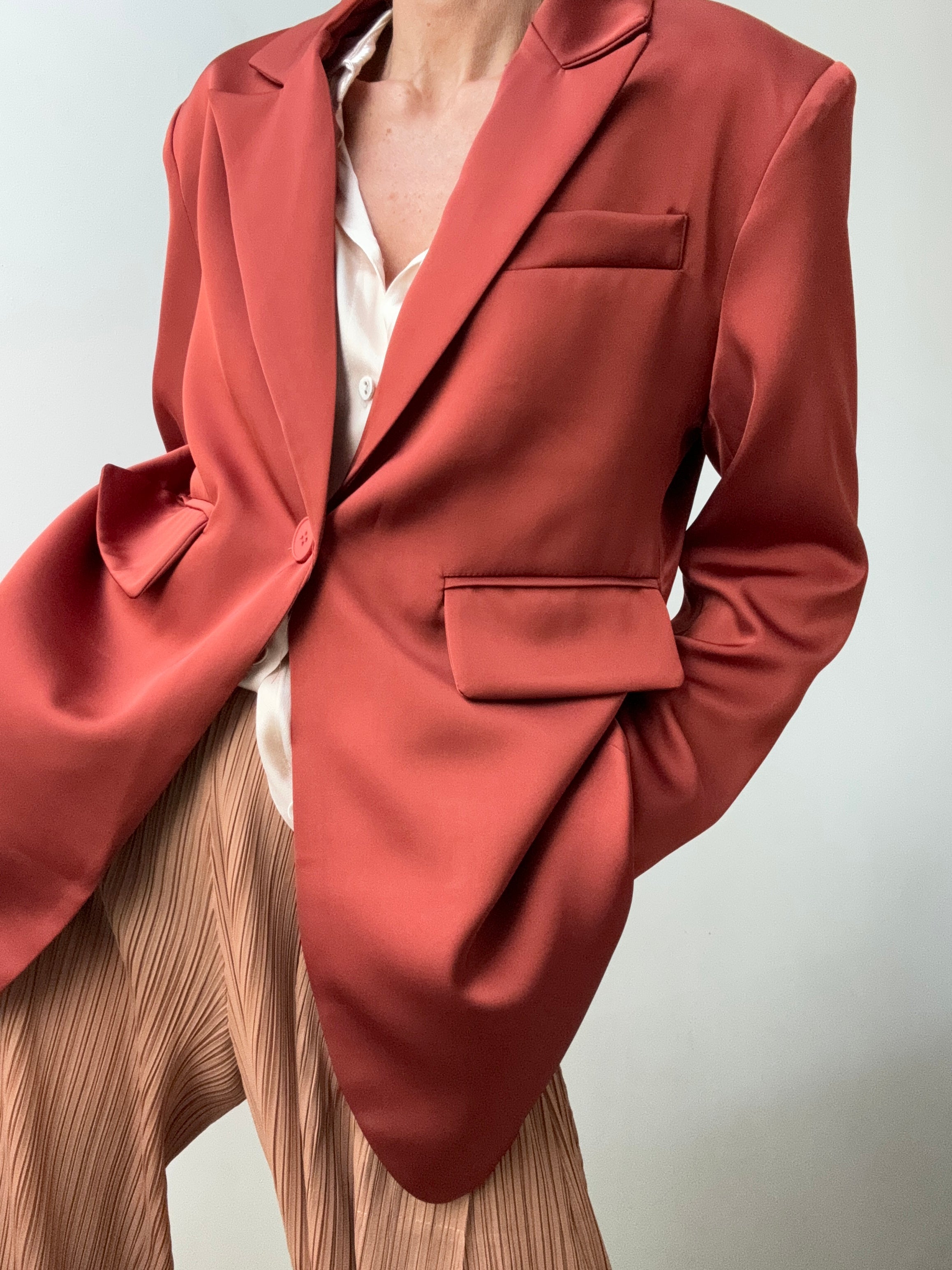 Future Nomads Jackets Satin Blazer Rust