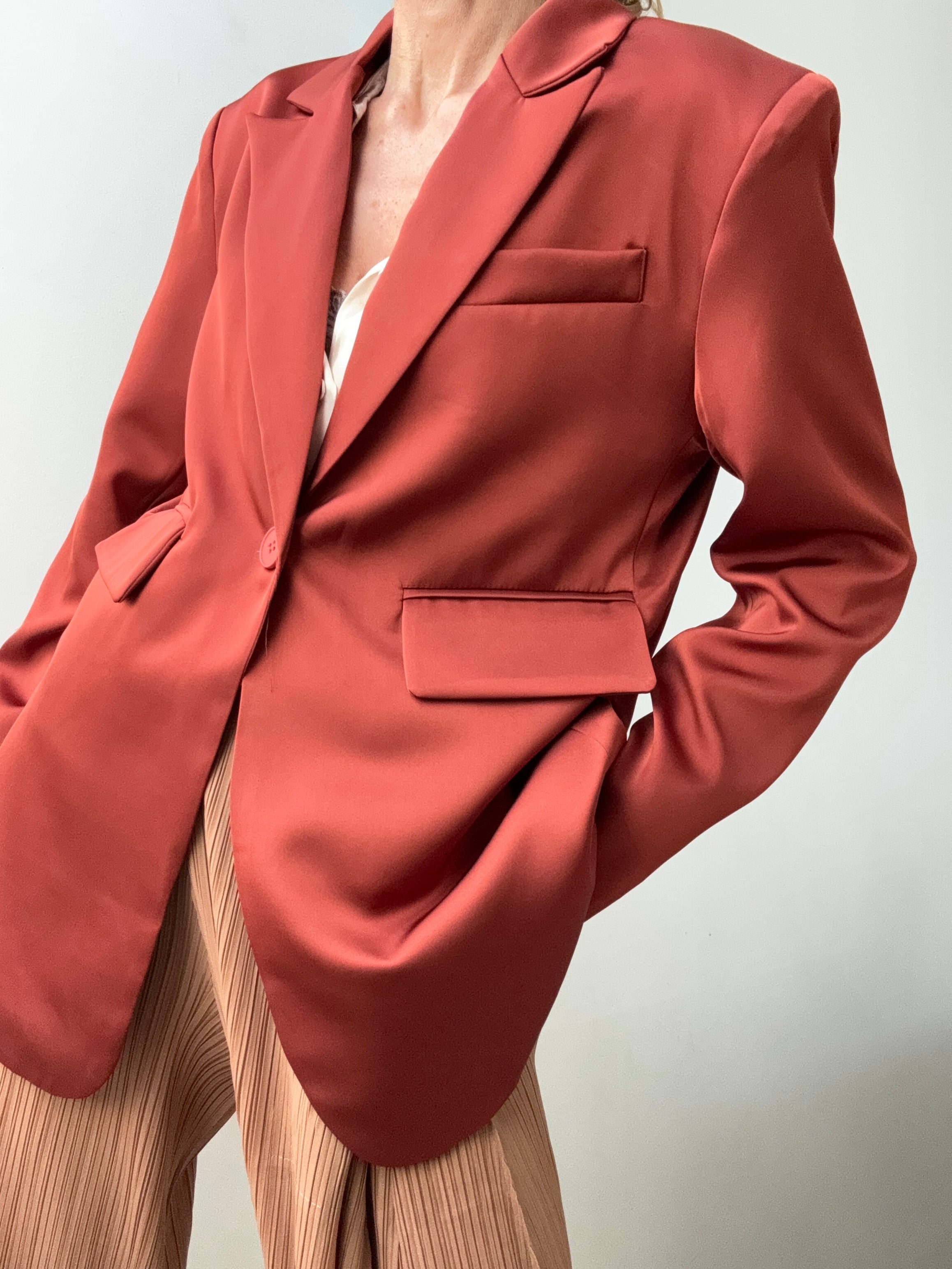 Future Nomads Jackets Satin Blazer Rust