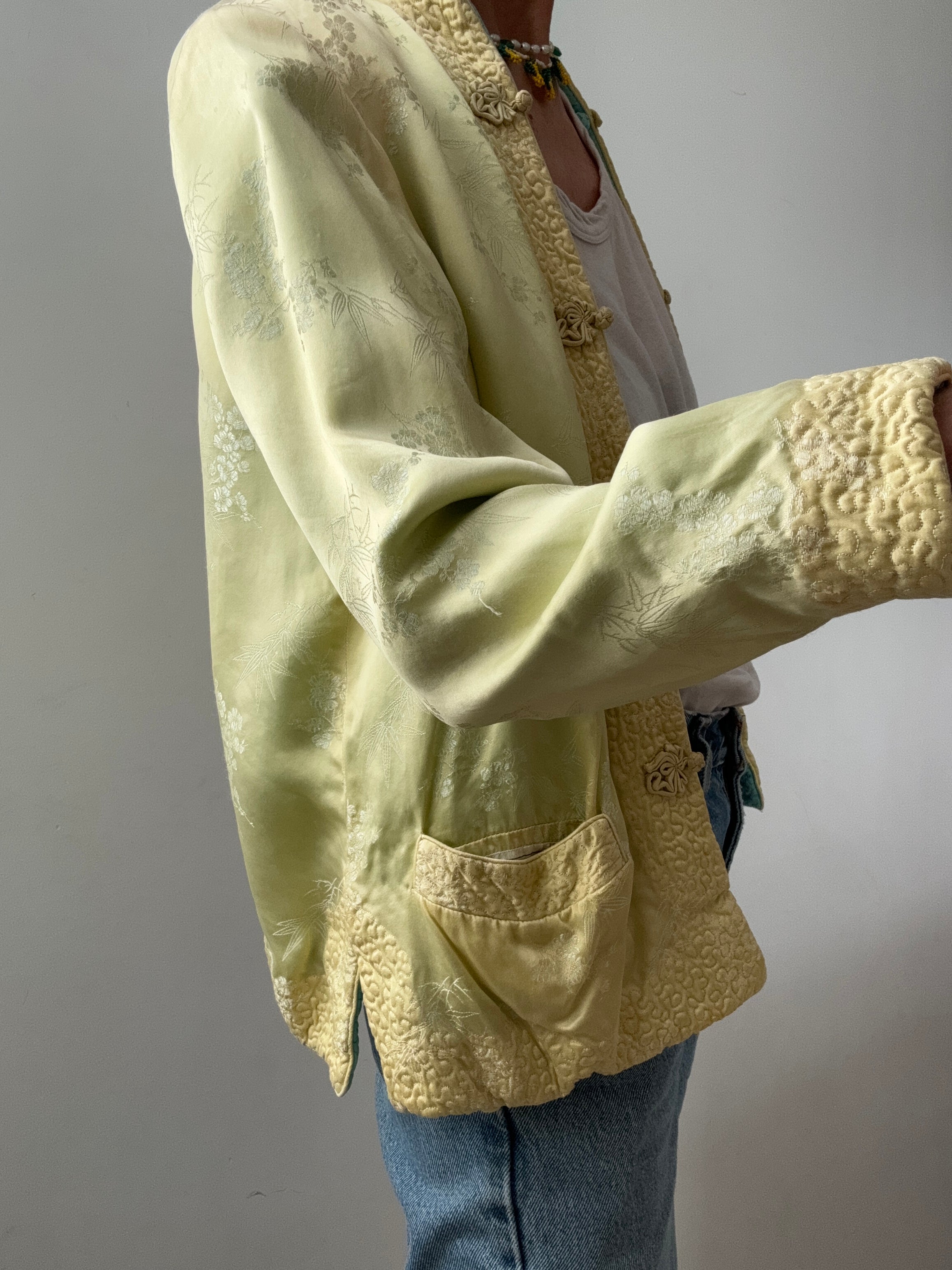 Reversible Silk Satin Jacket Gold | Jackets