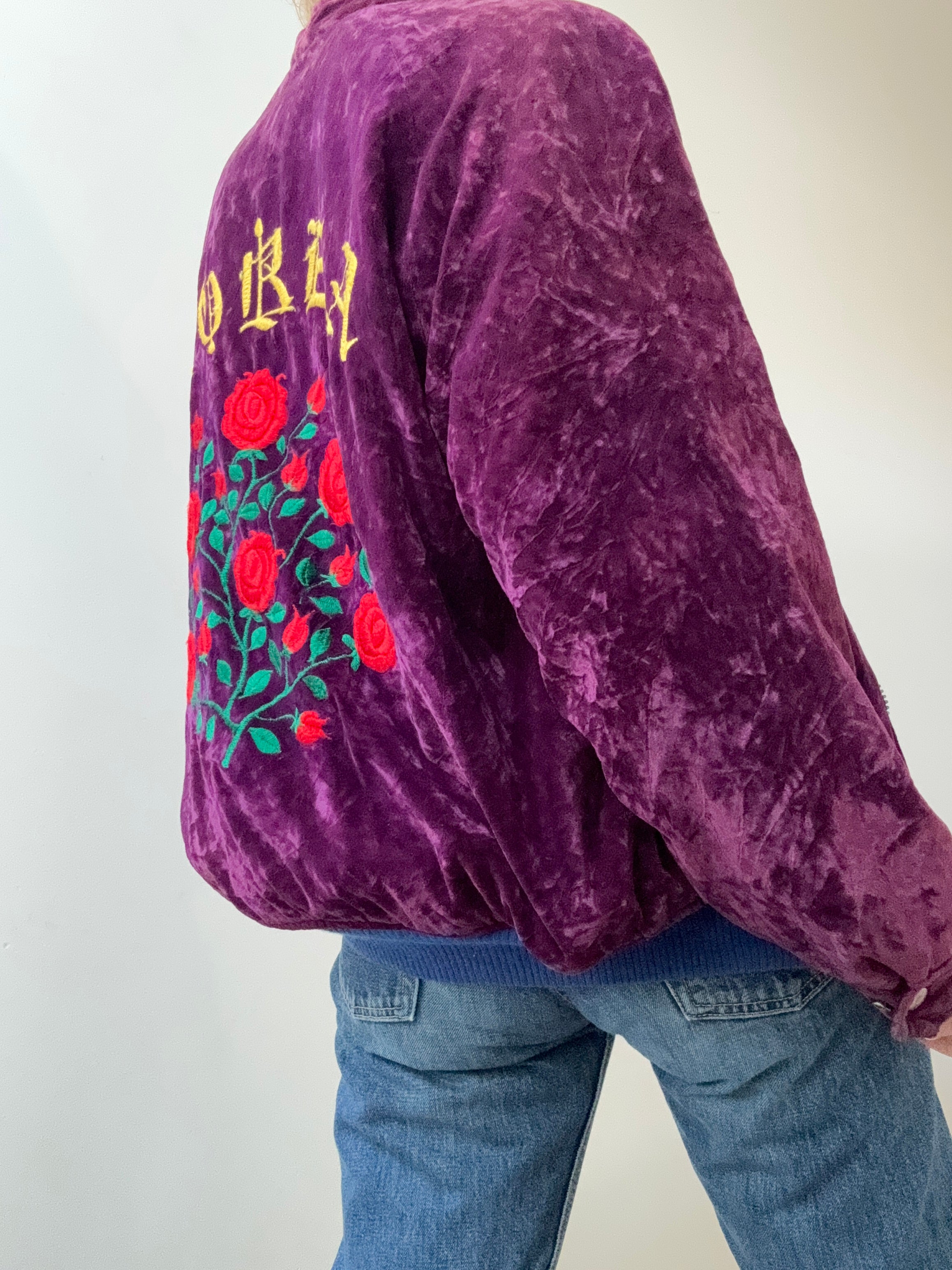 Vintage Velvet Bomber Plum | Jackets