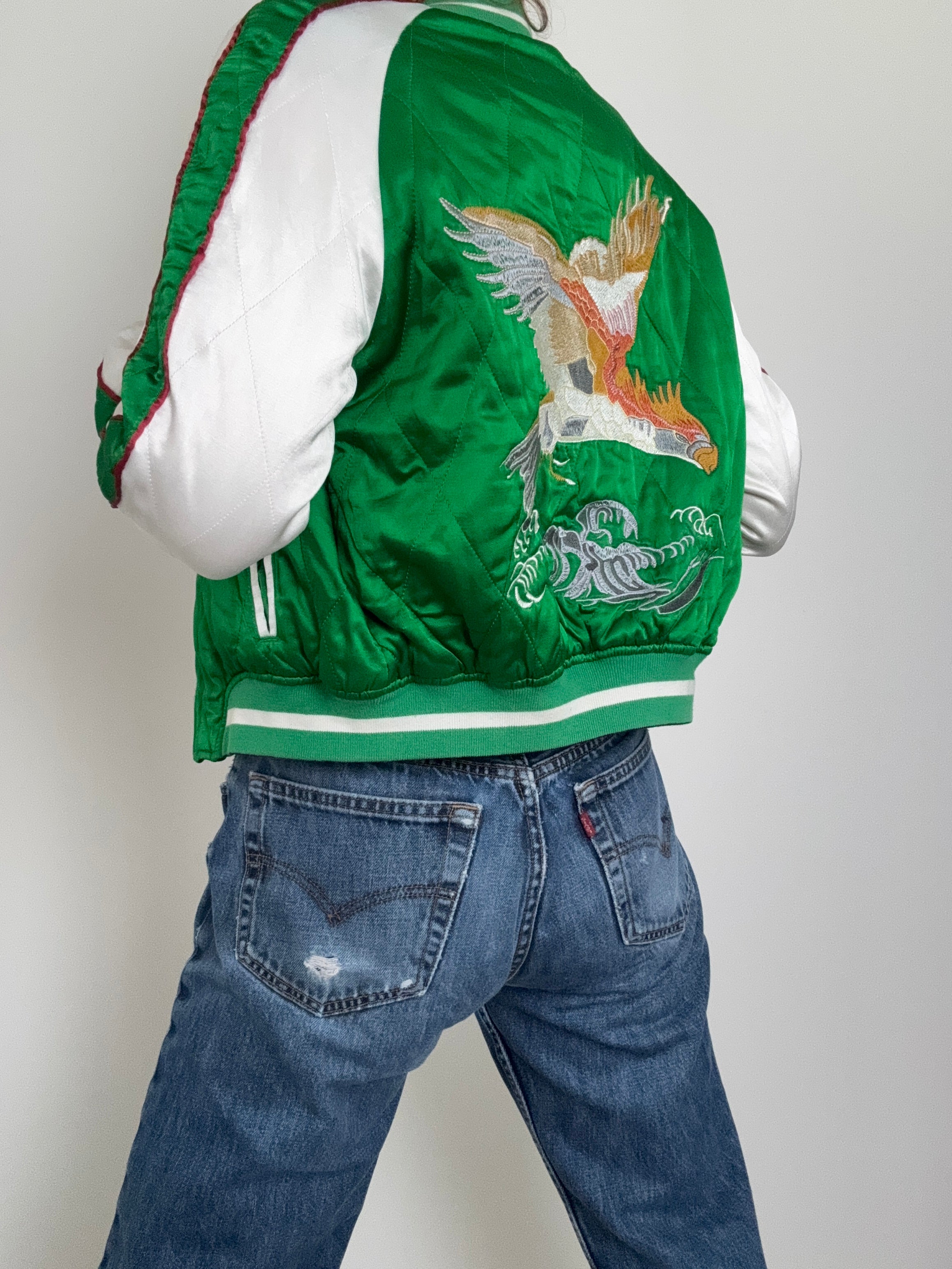 Eagle Green Reversible Bomber | Jackets