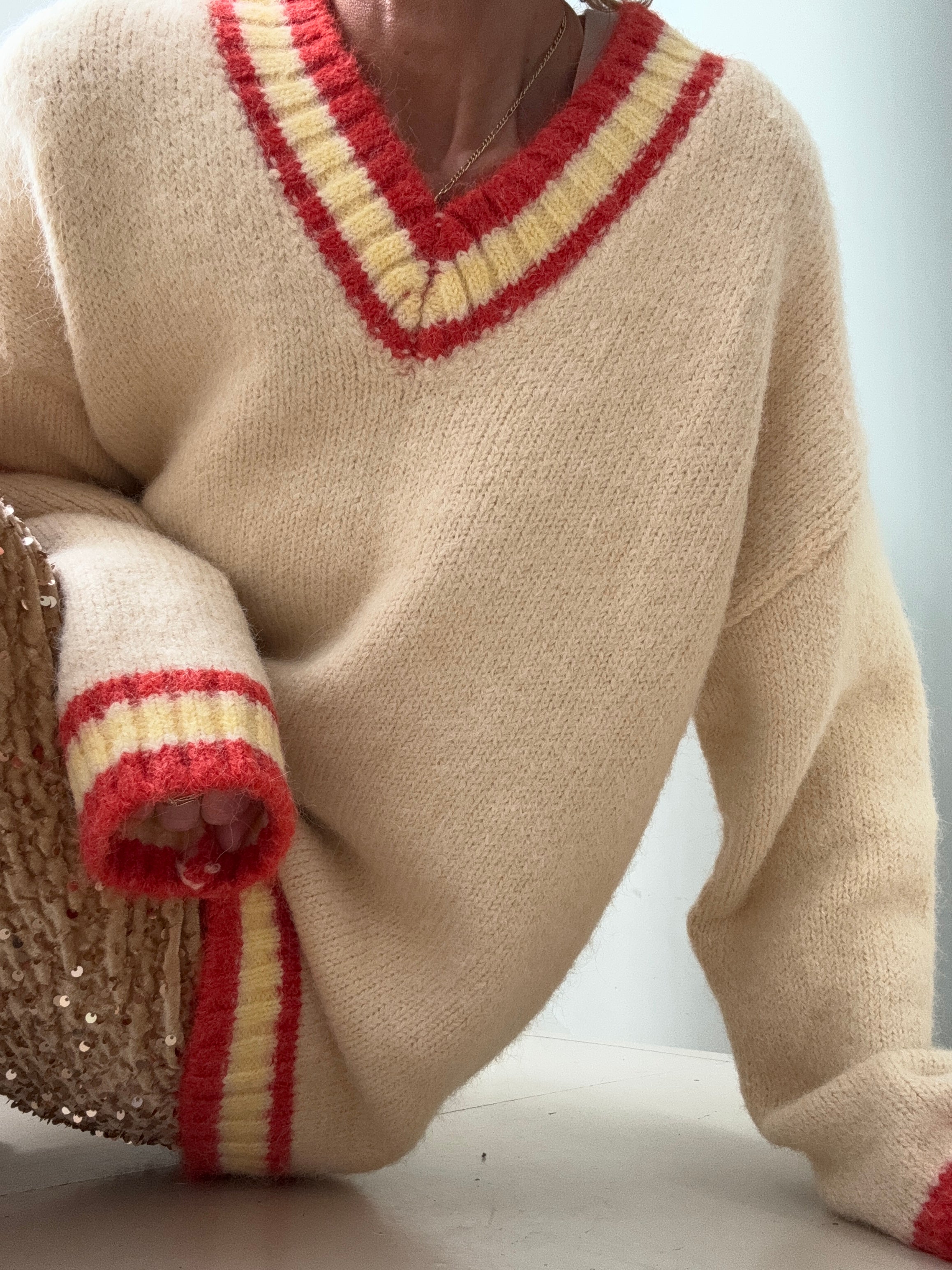 V Neck College Jumper | Jumpers