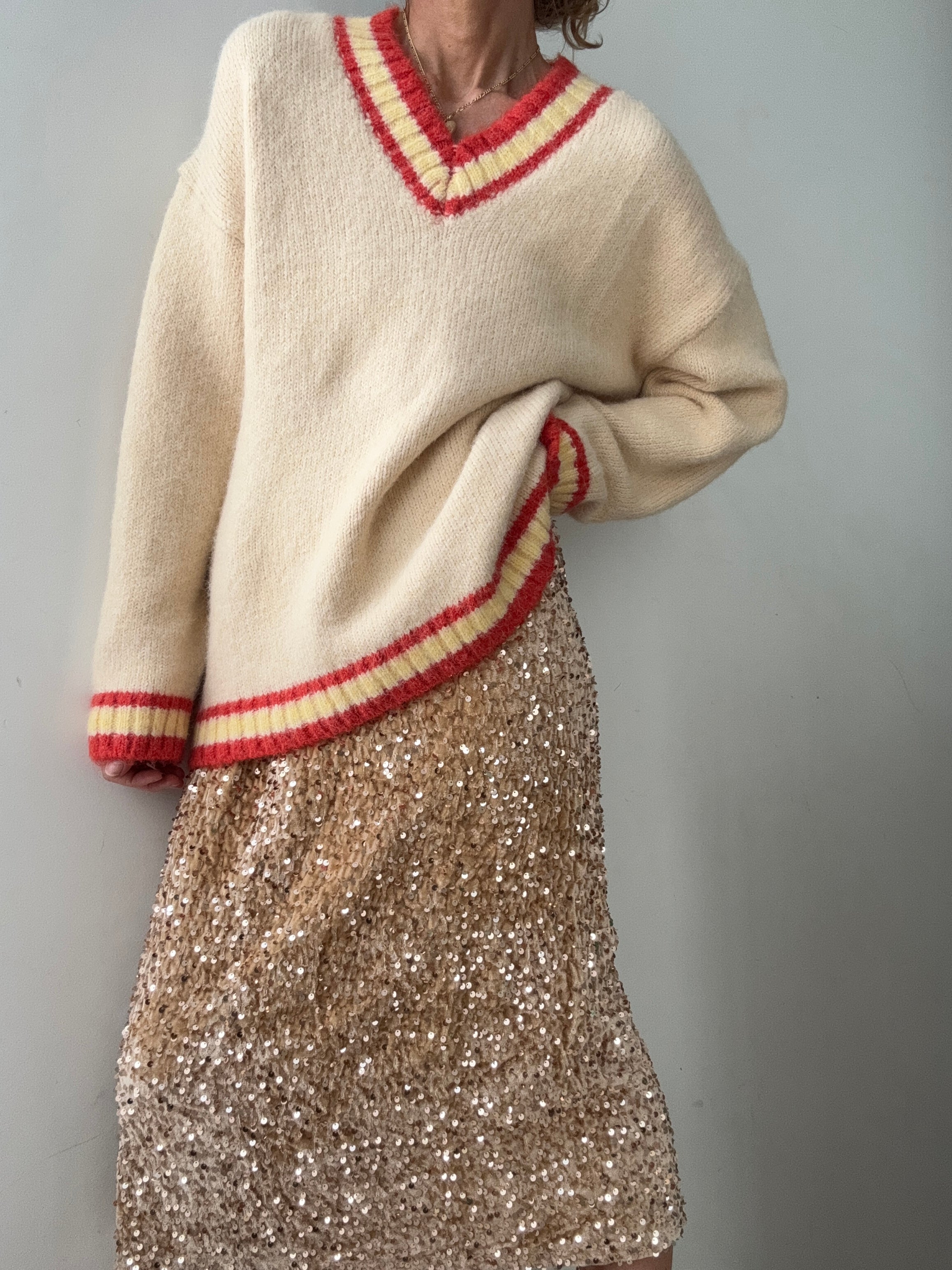 V Neck College Jumper | Jumpers