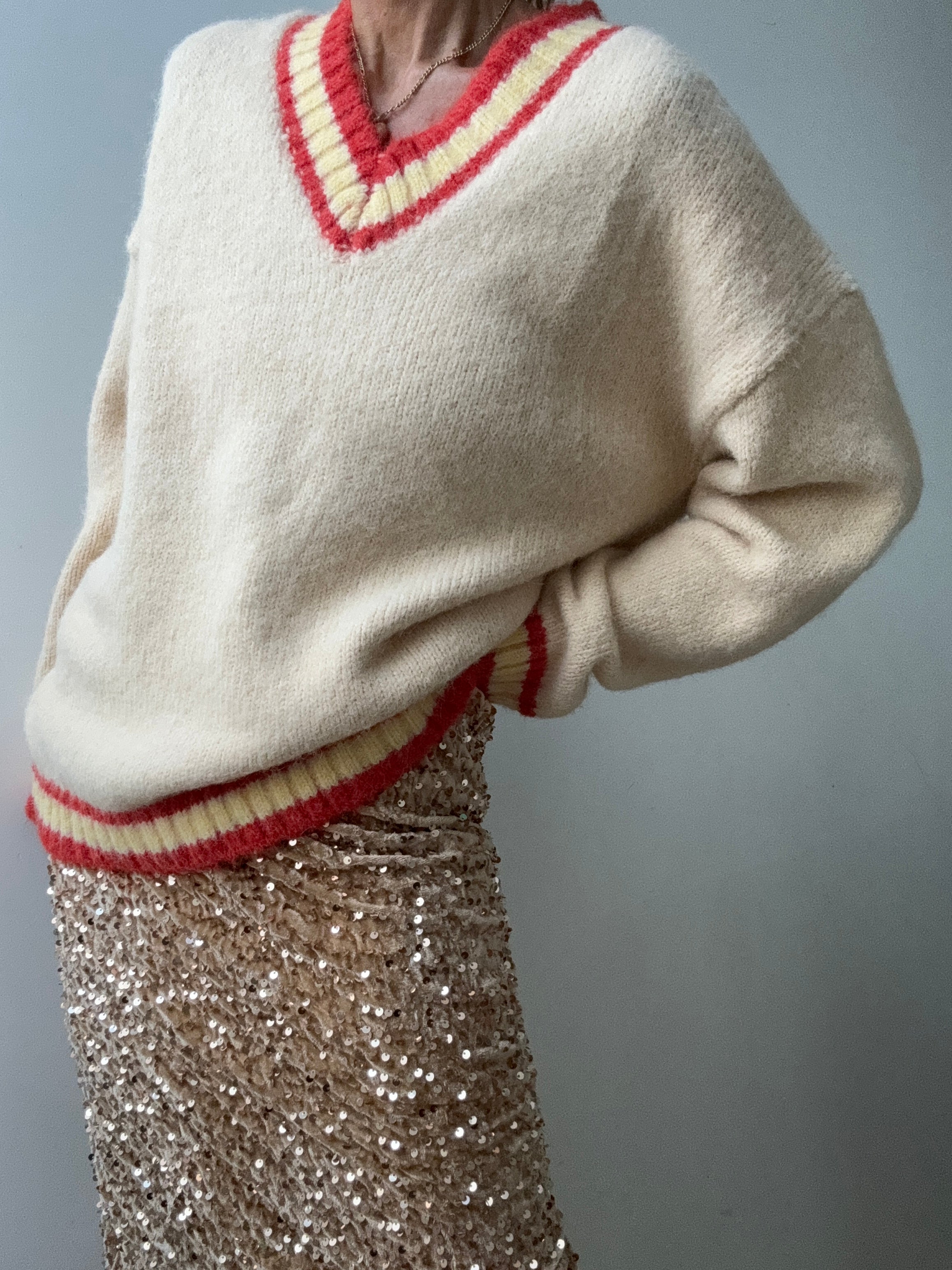 V Neck College Jumper | Jumpers