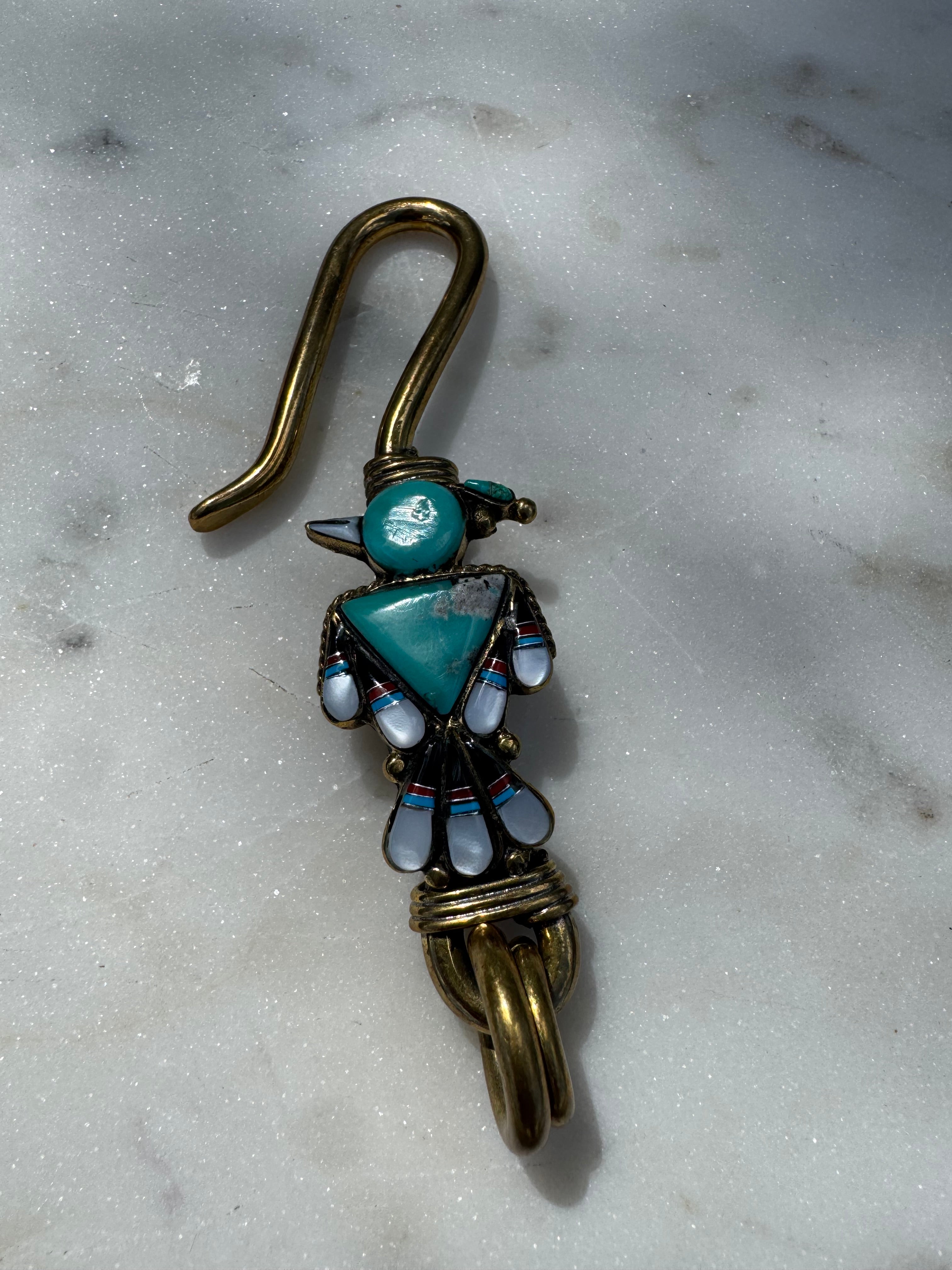 Future Nomads Key Rings Key Ring Turquoise Bird Hook