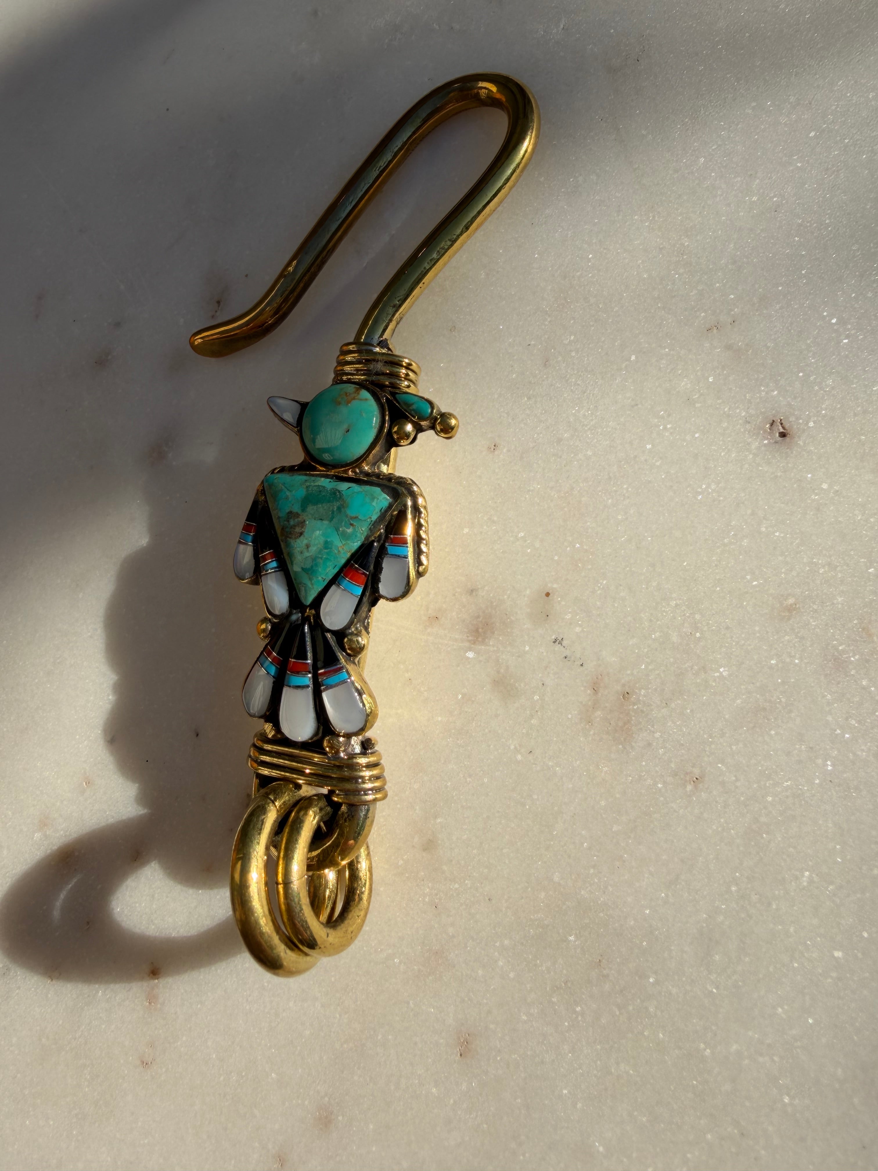 Future Nomads Key Rings Key Ring Turquoise Bird Hook