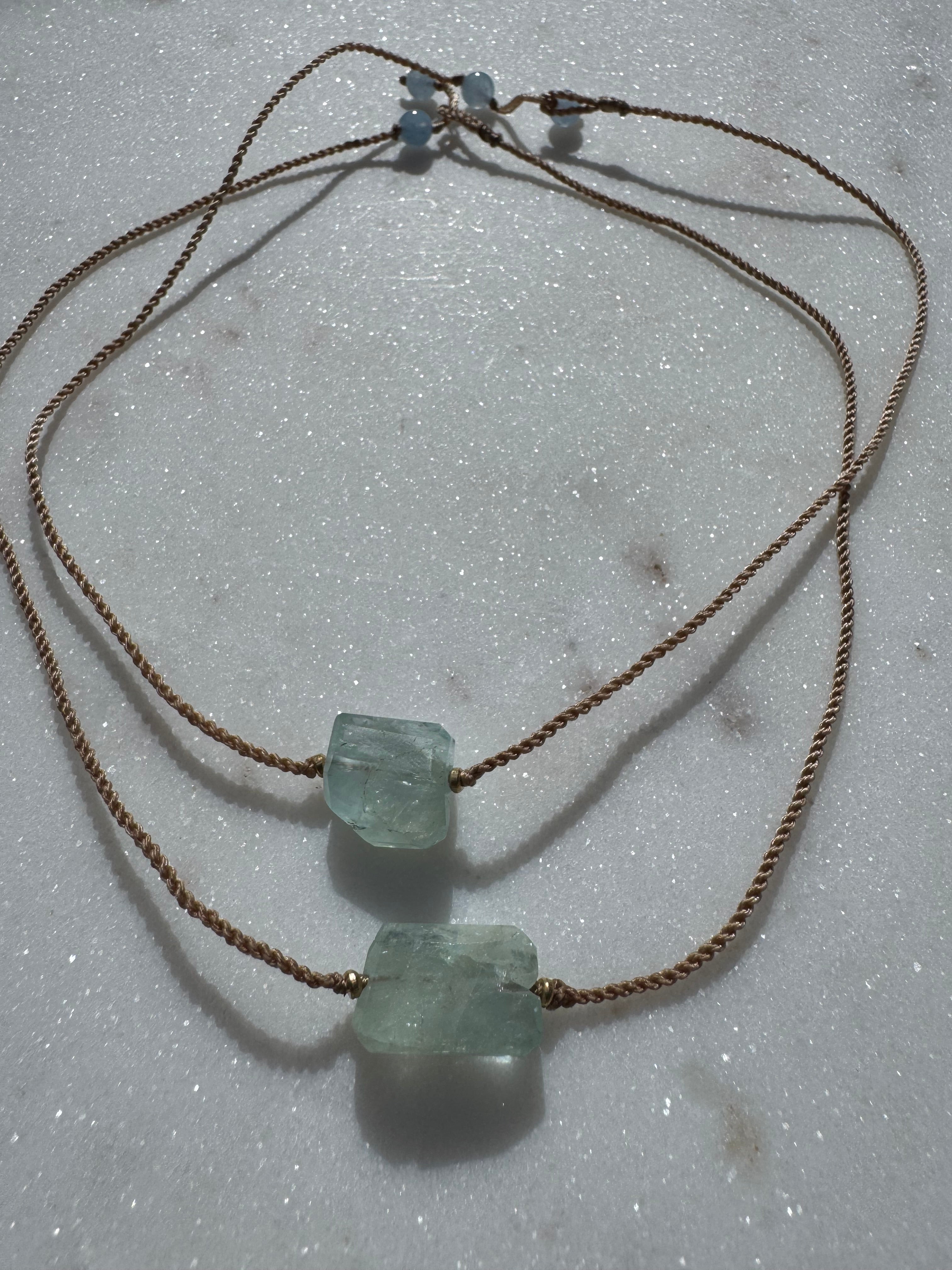 Future Nomads Necklaces 21cm String Aquamarine Choker