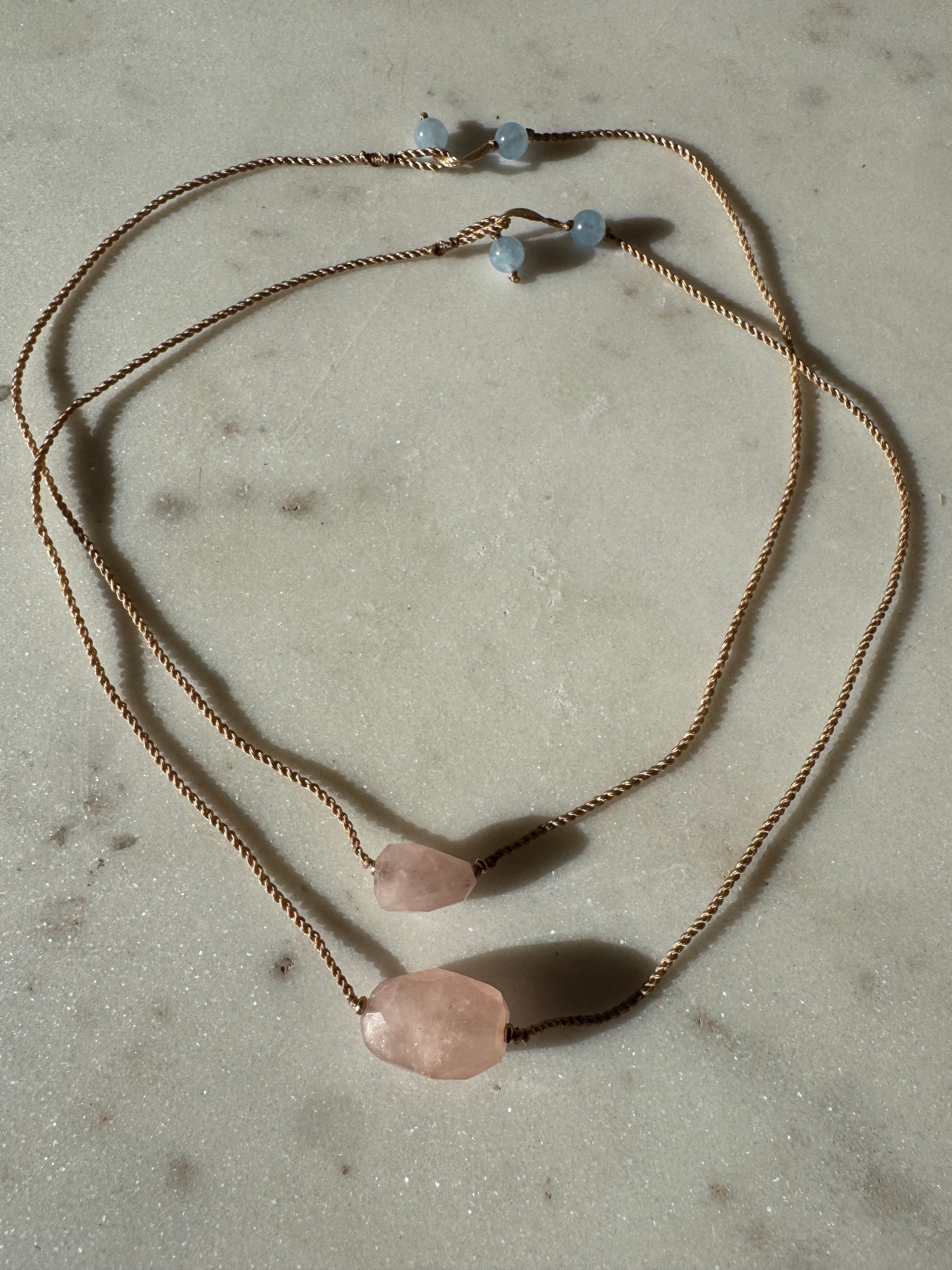 Future Nomads Necklaces 21cm String Rose Quartz Choker
