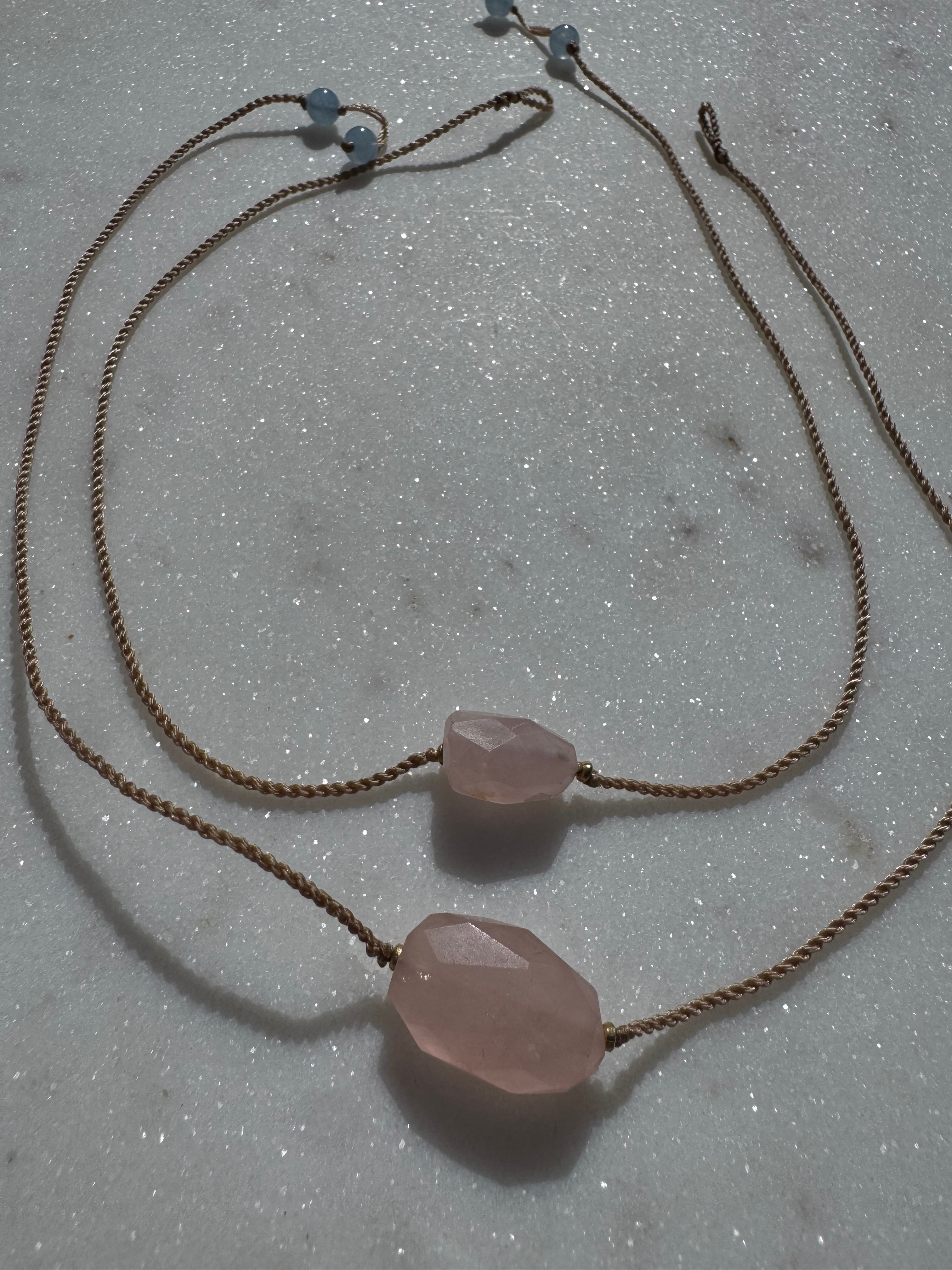 Future Nomads Necklaces 21cm String Rose Quartz Choker