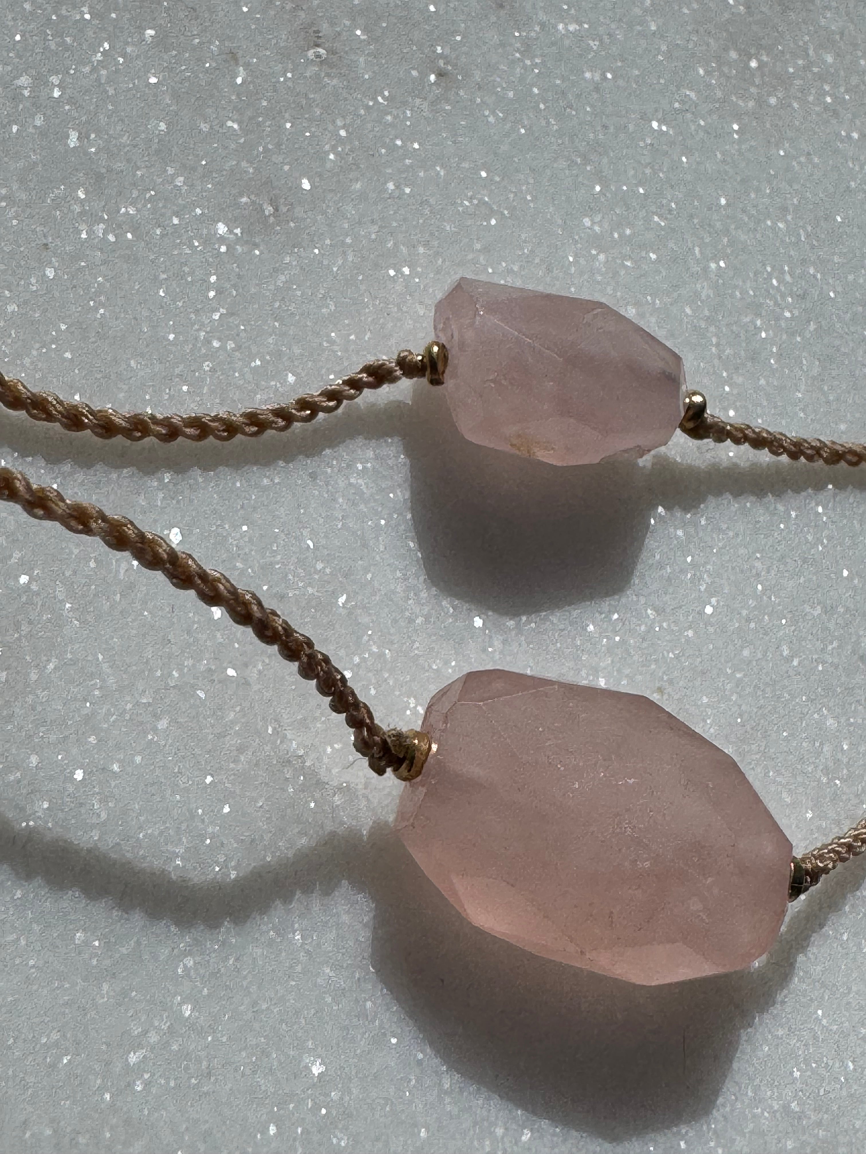 Future Nomads Necklaces 21cm String Rose Quartz Choker