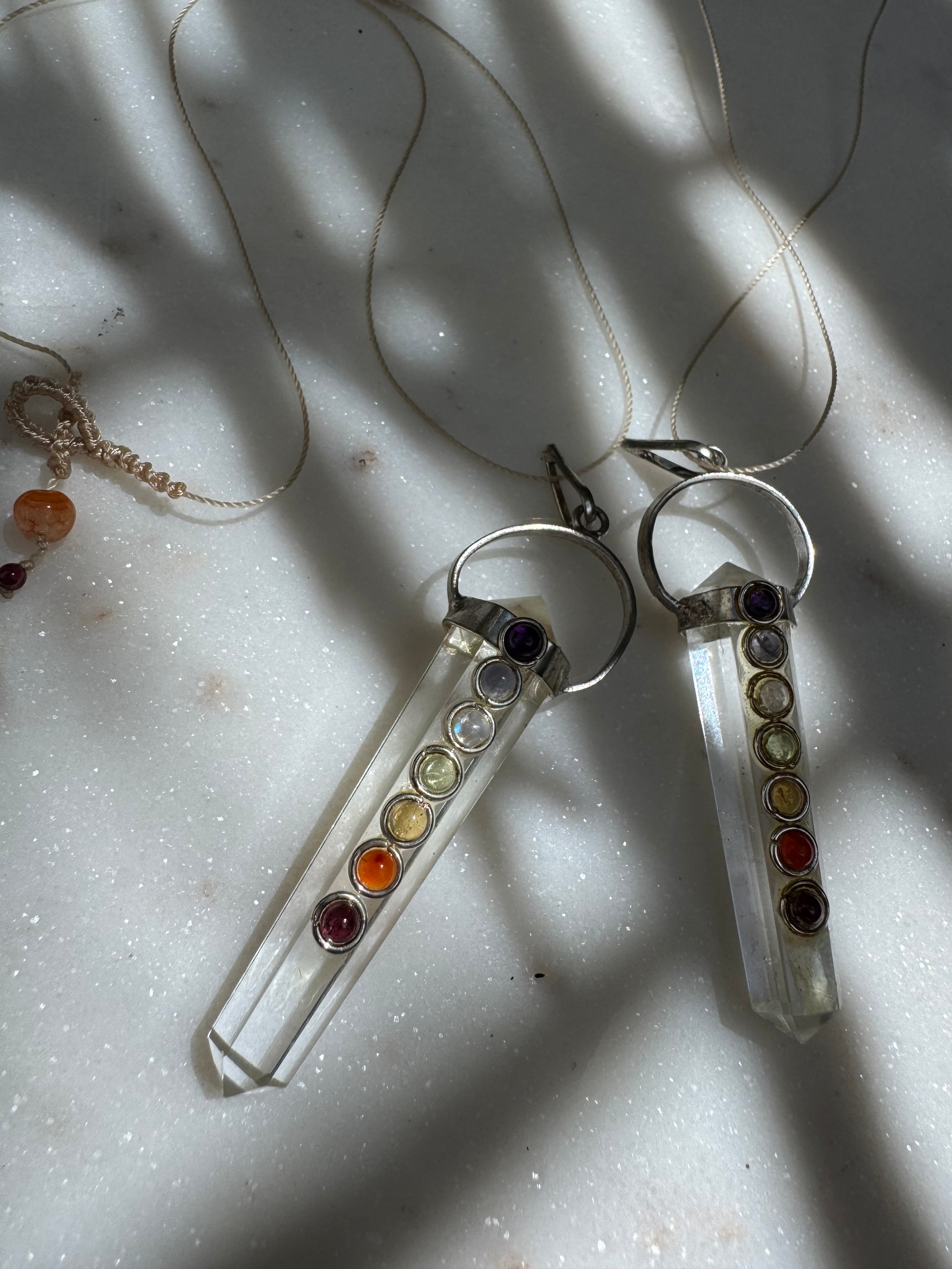 Crystal Chakra Drop Necklace | Necklaces