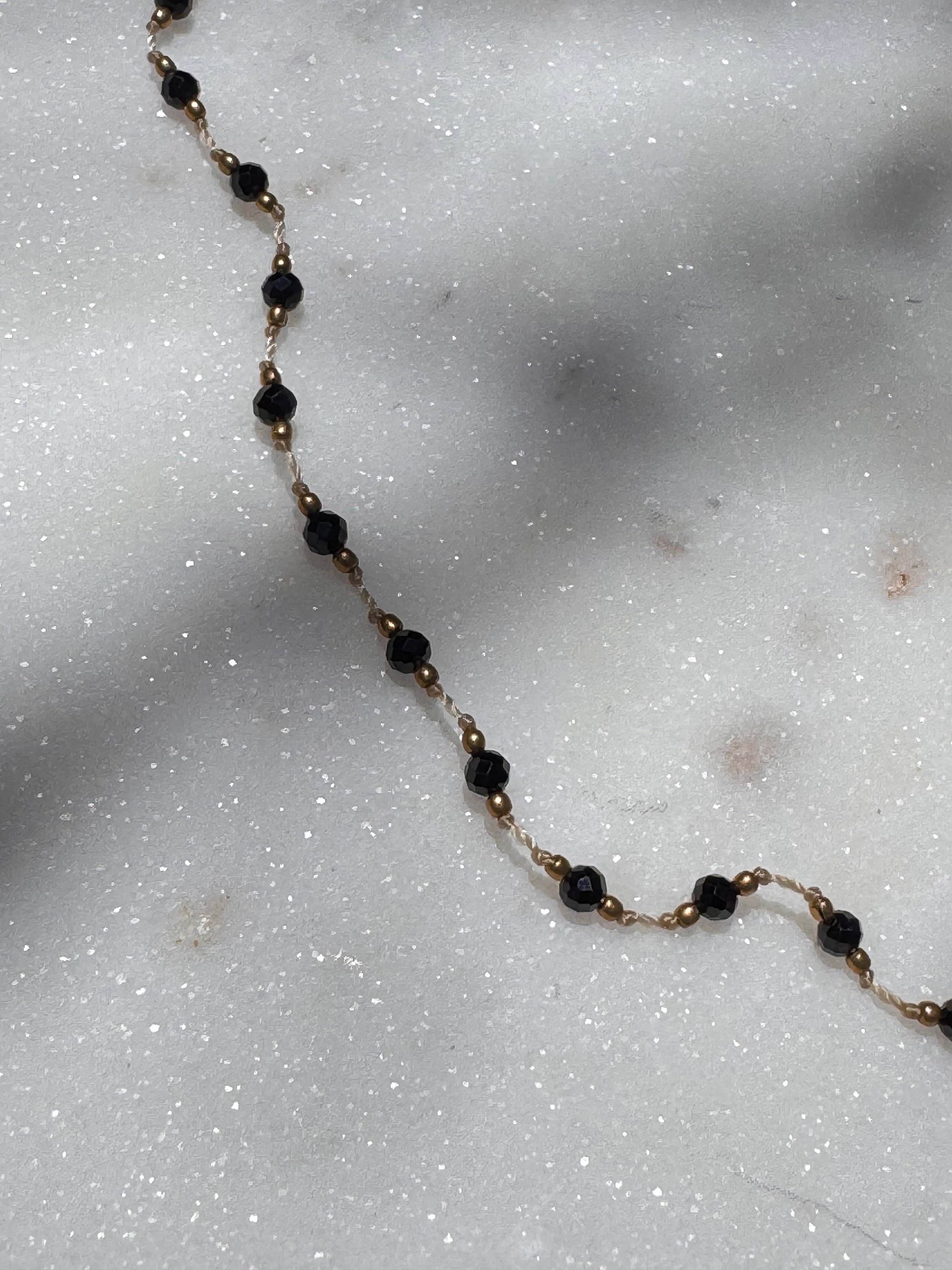 Crystal Onyx Brass Choker | Necklaces