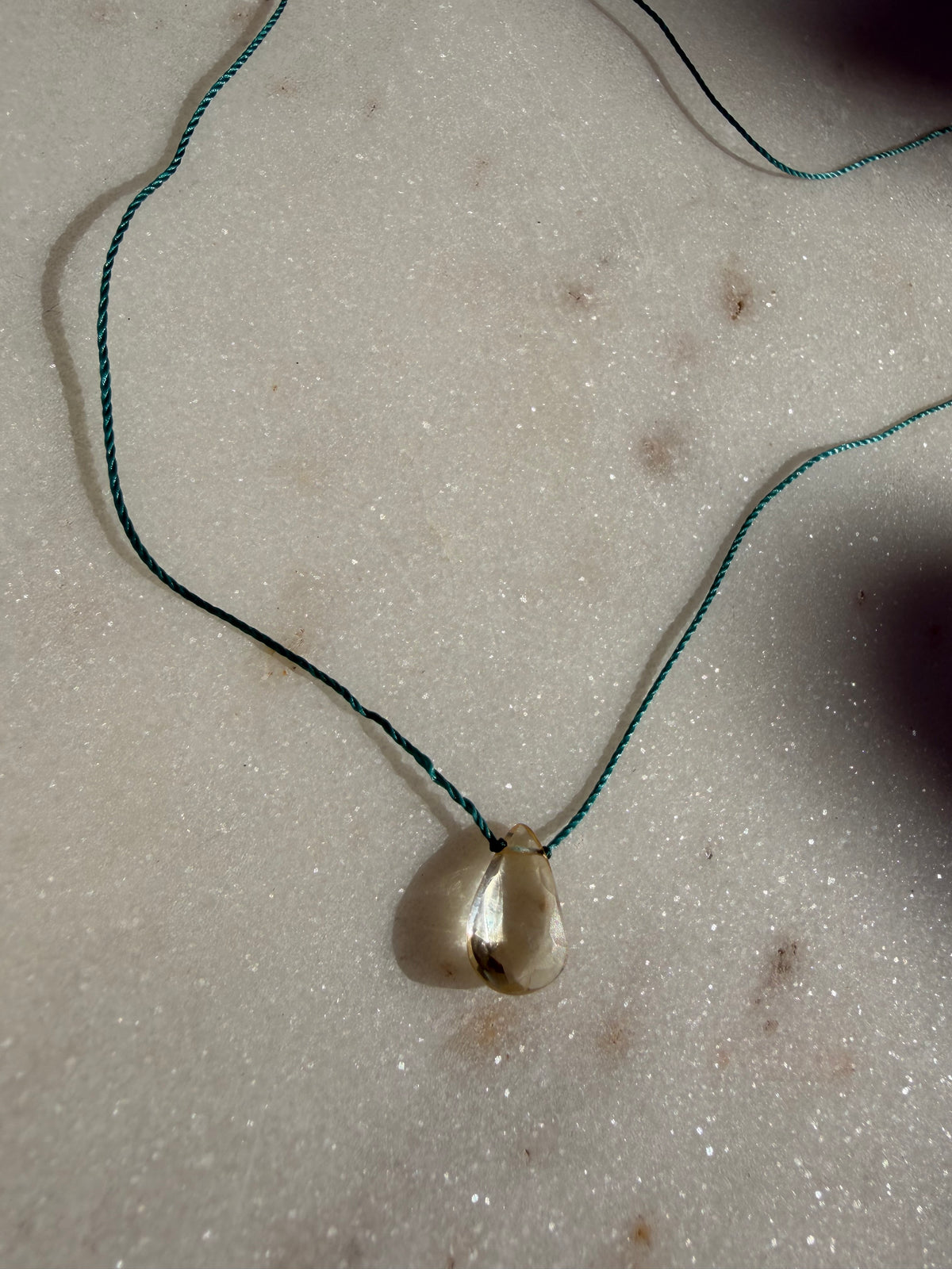 Future Nomads Necklaces Green Thread Citrine Drop