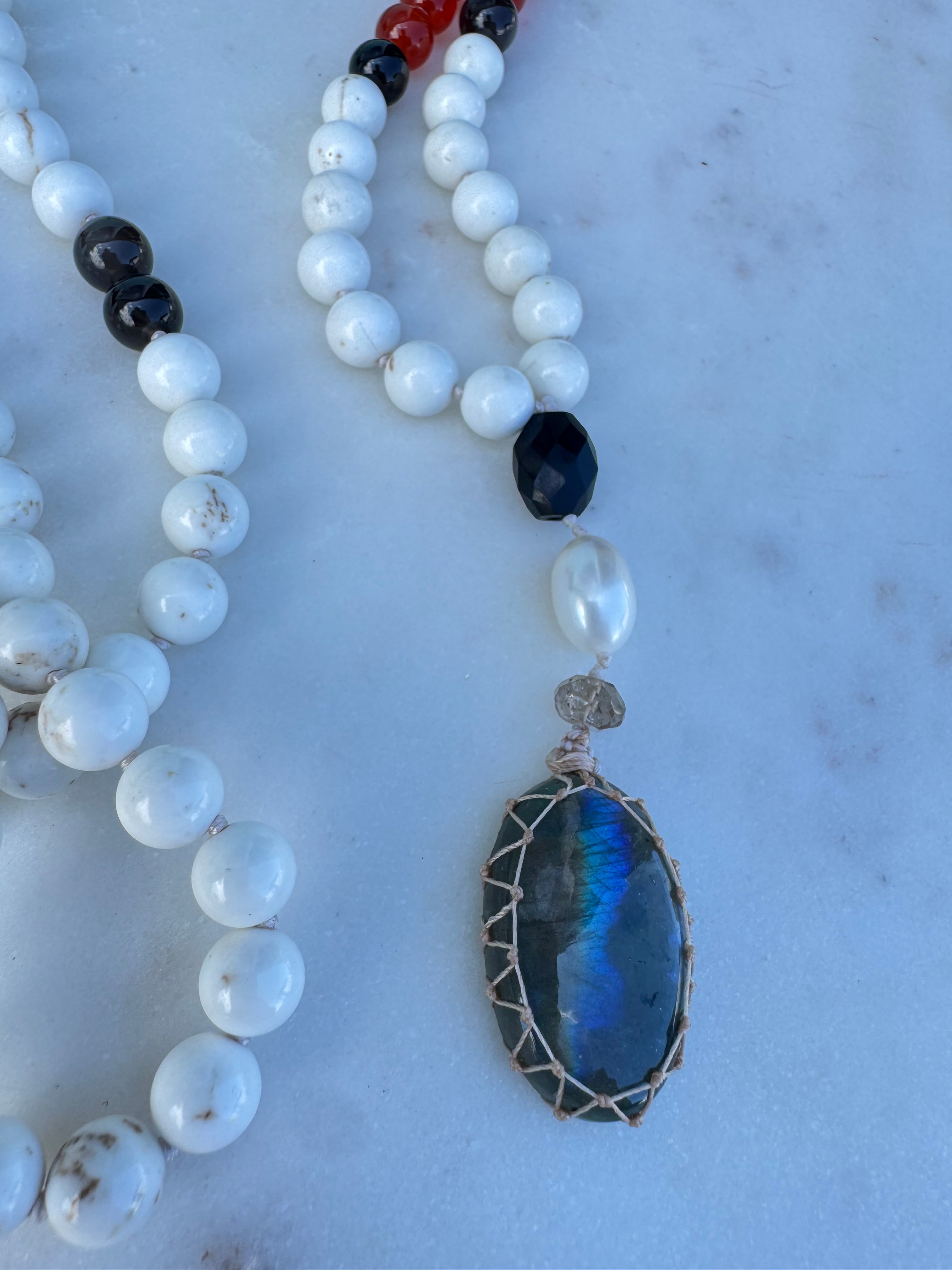 Future Nomads Necklaces One size Carnelian Copper & Howlite Mala 1