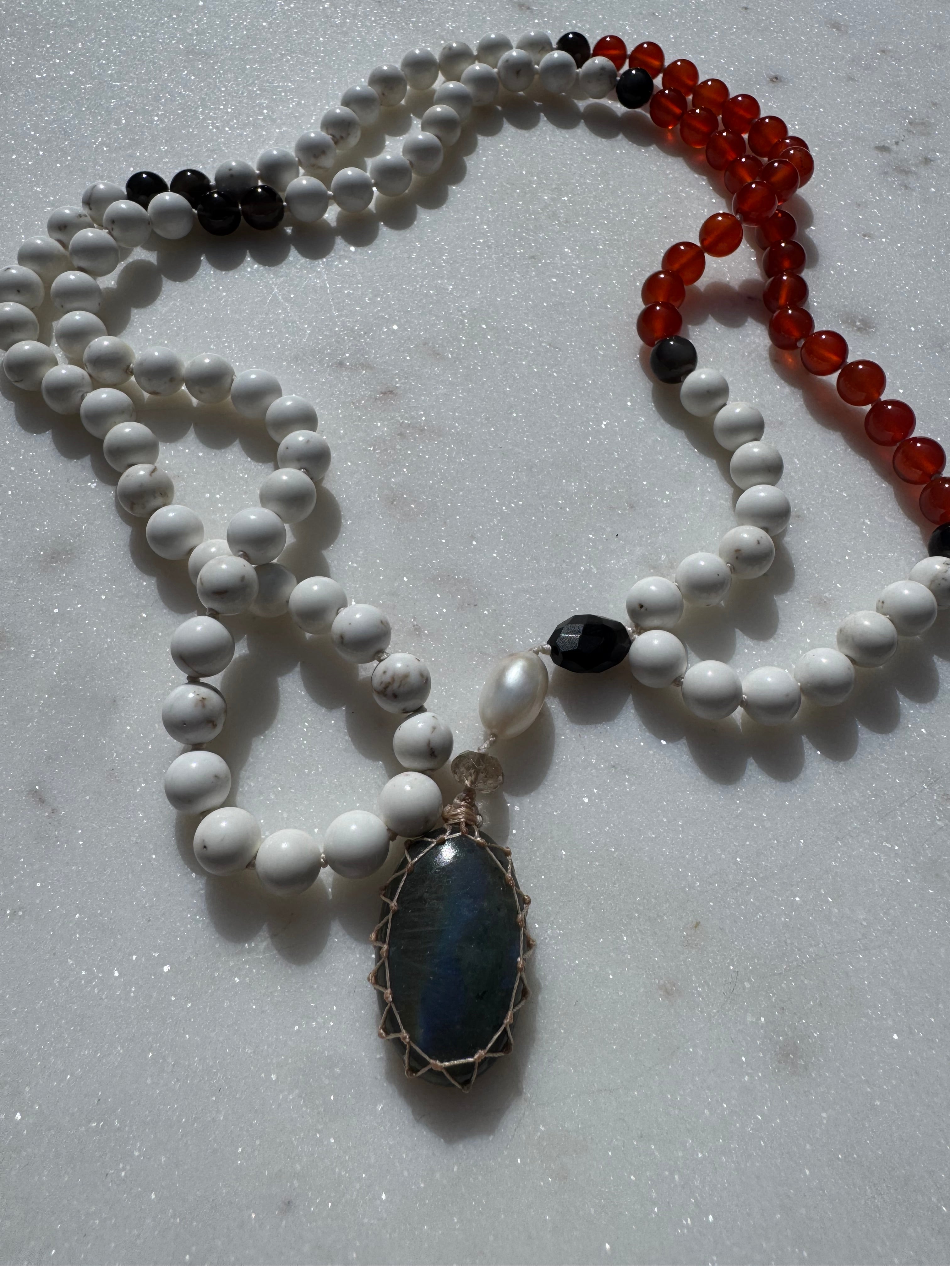 Future Nomads Necklaces One size Carnelian Copper & Howlite Mala 1