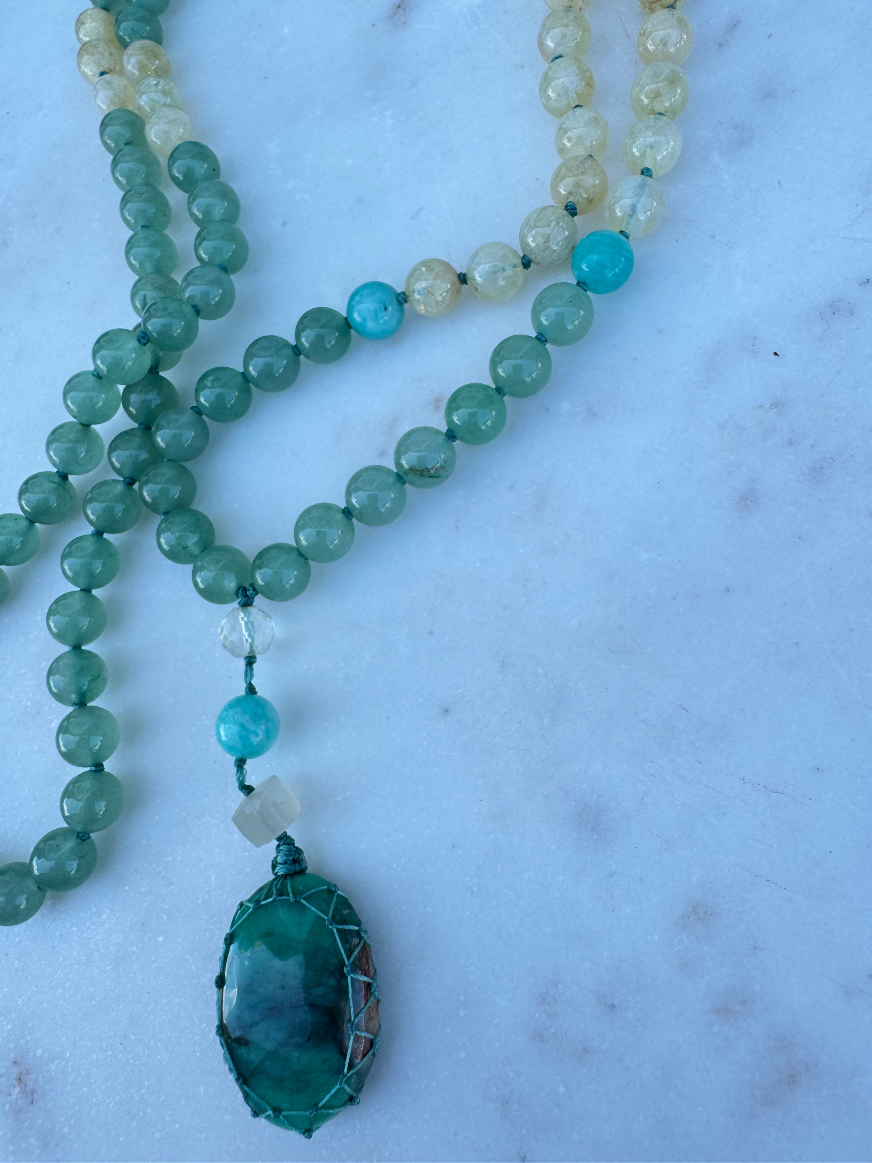 Future Nomads Necklaces One size Citrine & Green Aventurine Mala 1