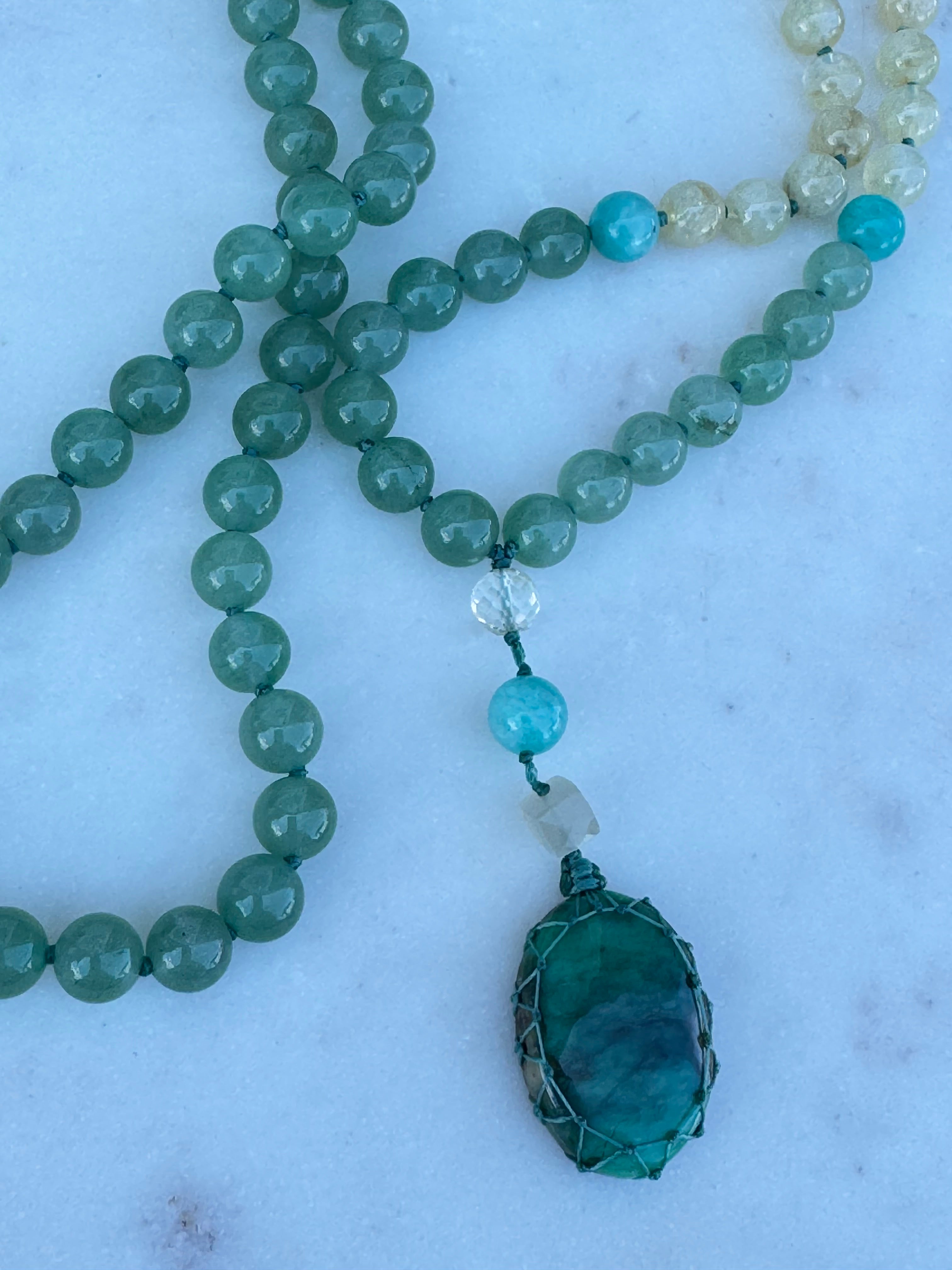 Future Nomads Necklaces One size Citrine & Green Aventurine Mala 1