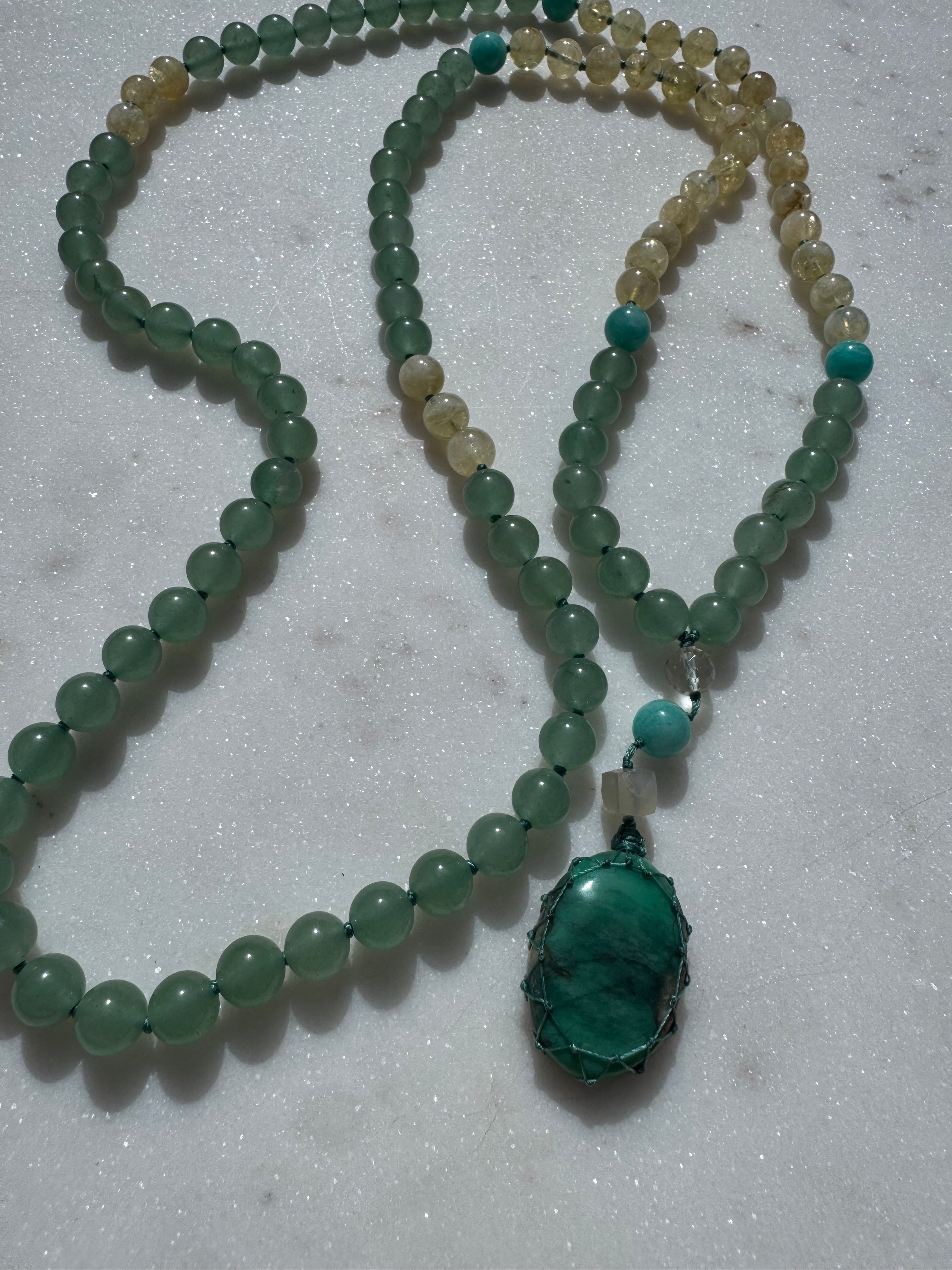 Future Nomads Necklaces One size Citrine & Green Aventurine Mala 1