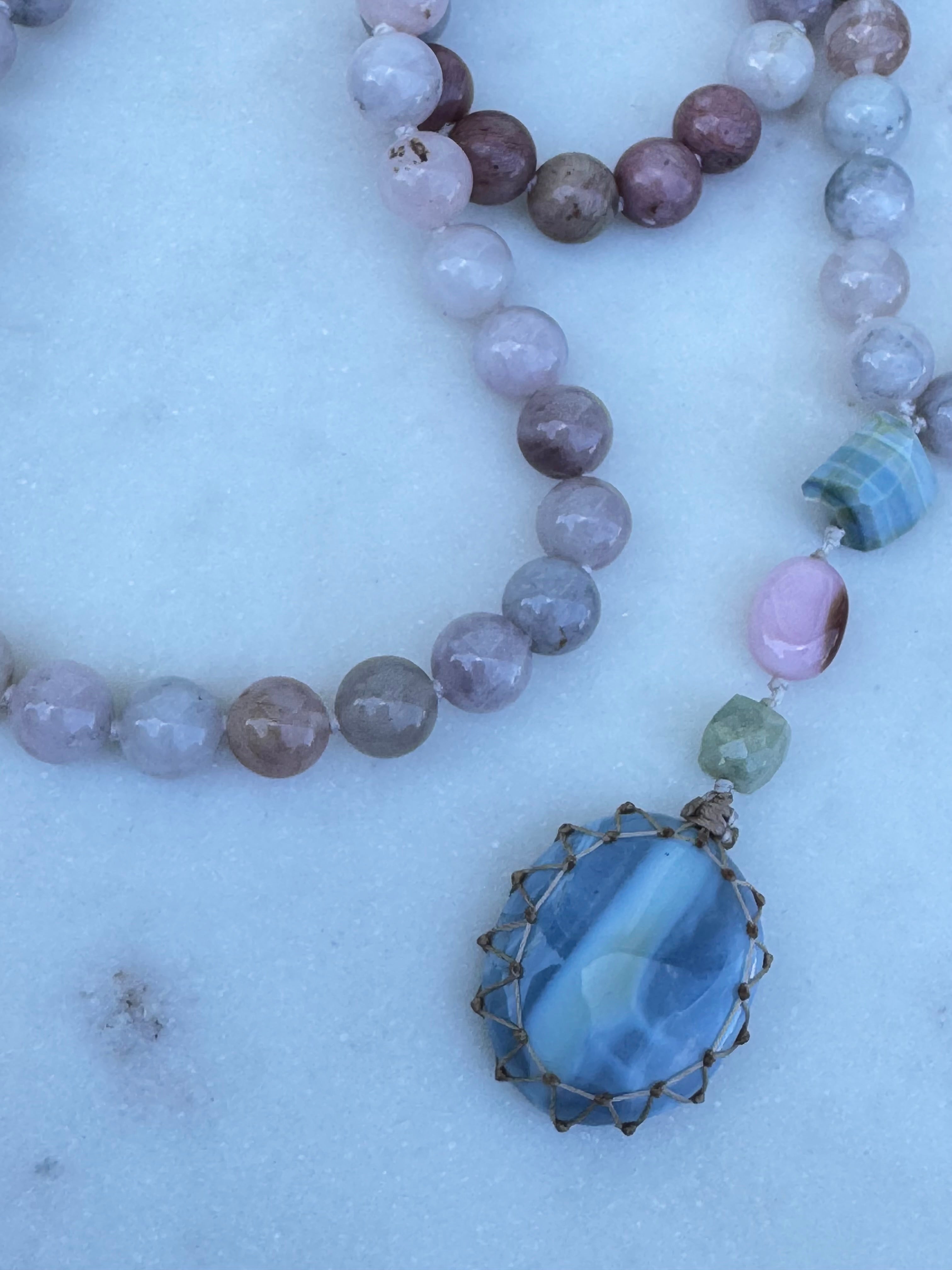 Future Nomads Necklaces One size Morganite & Rhodonite Crystal Mala 1