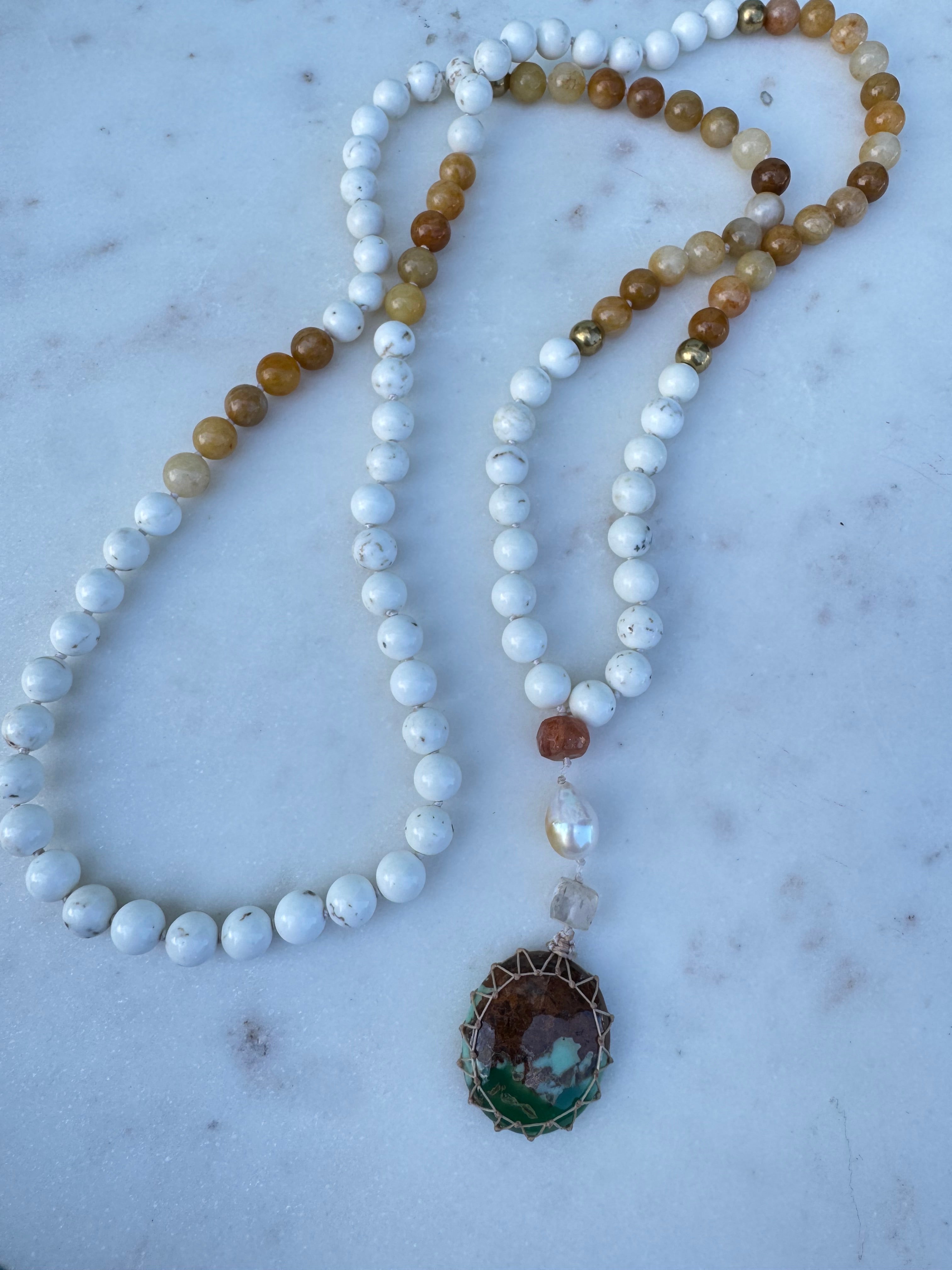 Future Nomads Necklaces One size Yellow Aventurine & Copper Mala 1