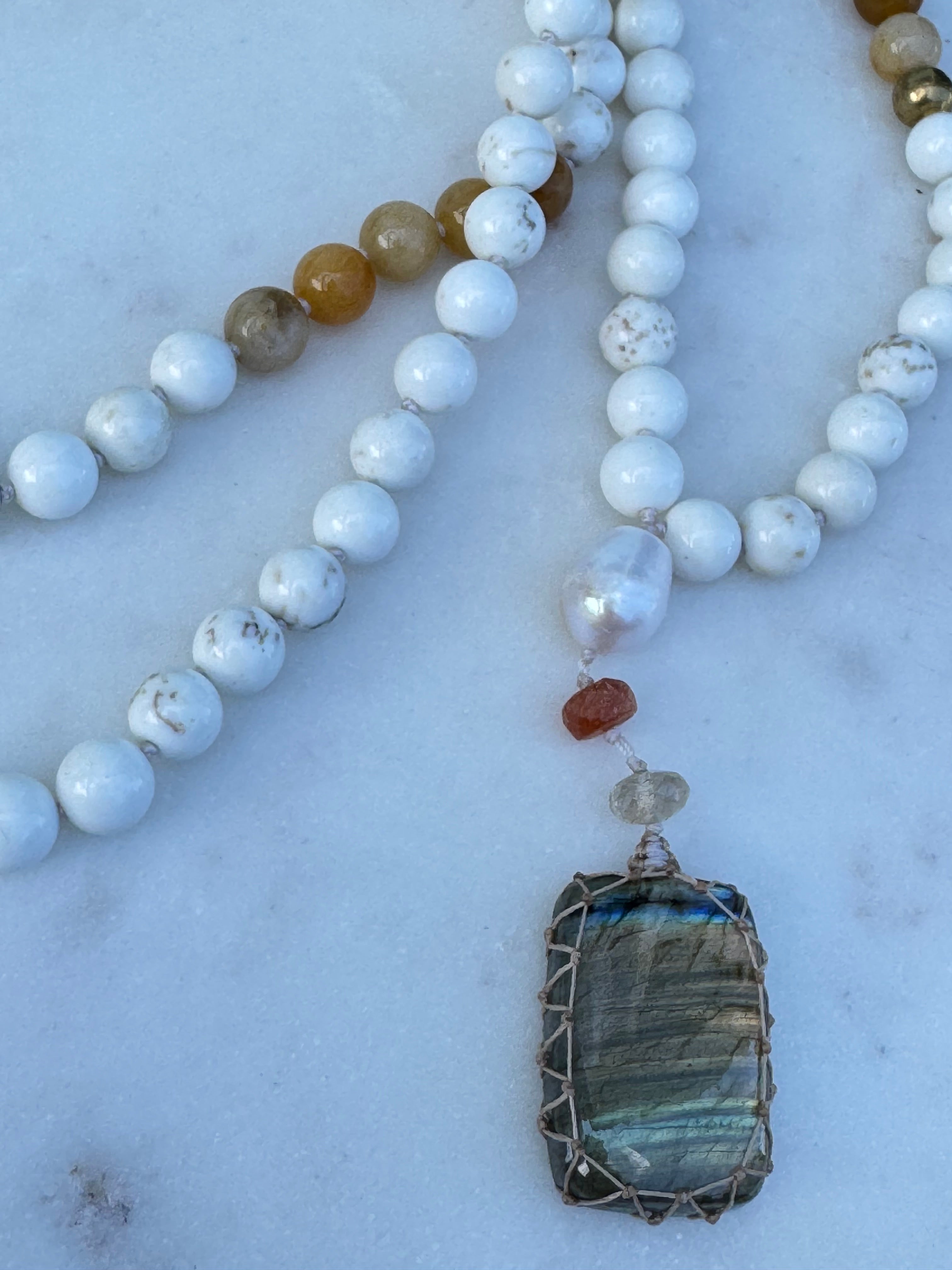 Future Nomads Necklaces One size Yellow Aventurine & Copper Mala 2