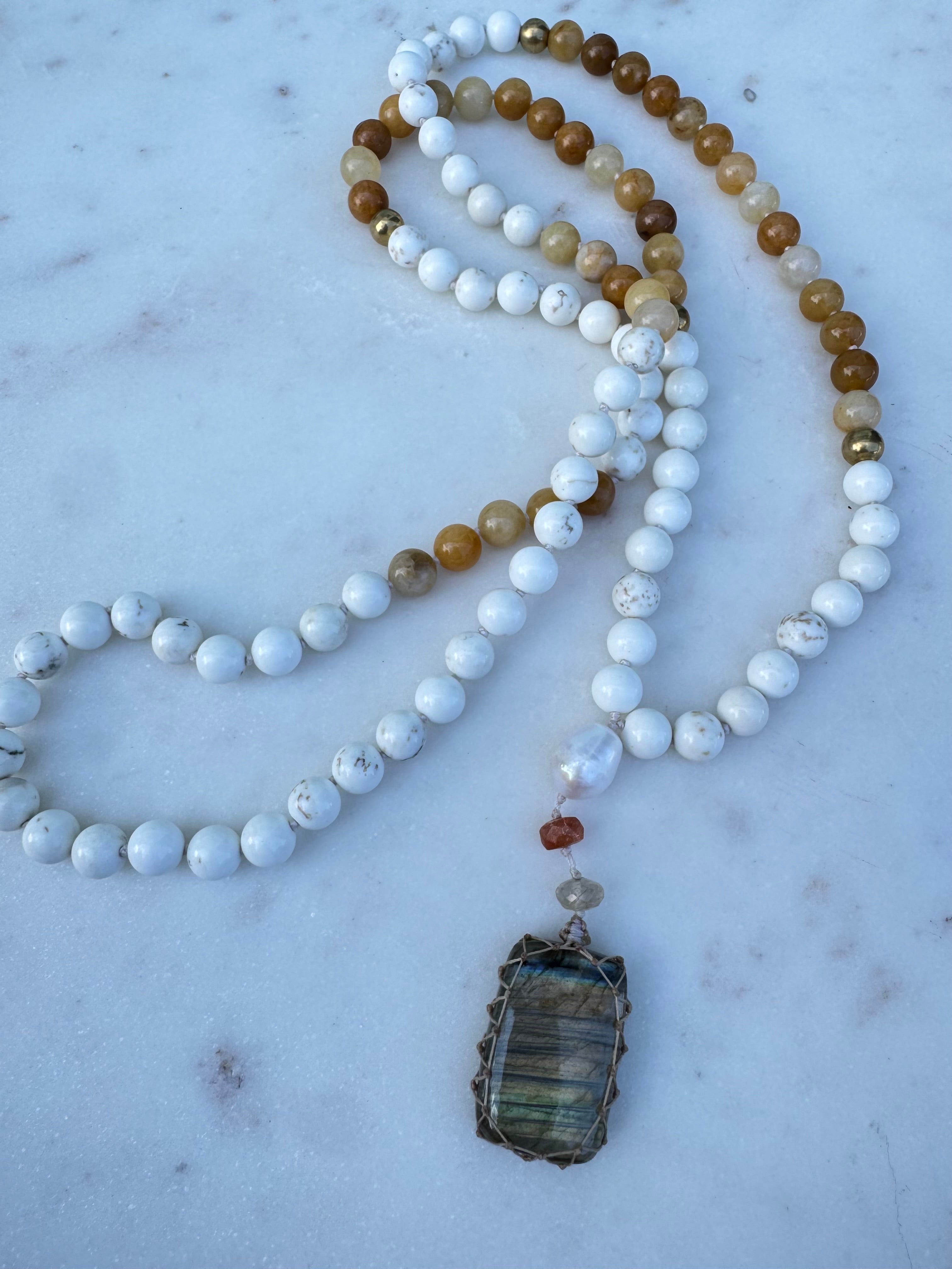 Future Nomads Necklaces One size Yellow Aventurine & Copper Mala 2