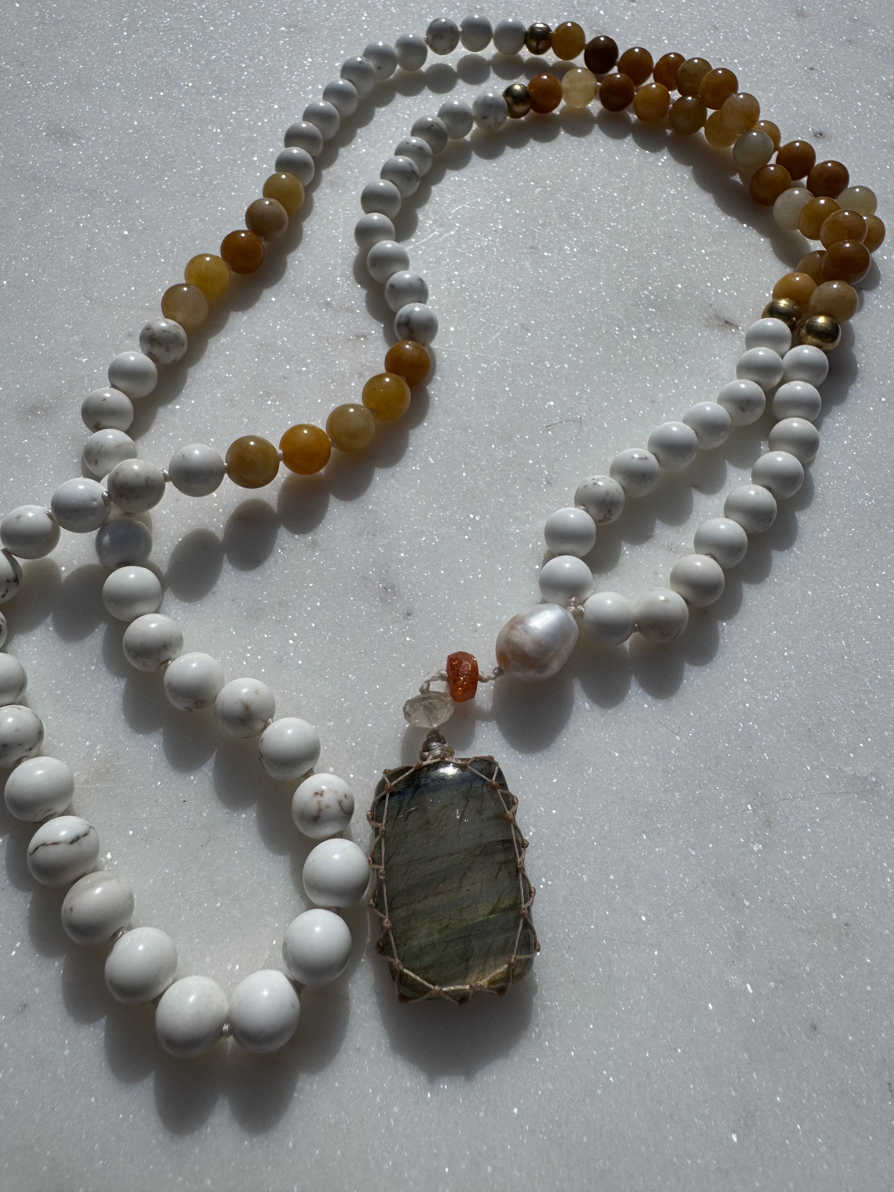Future Nomads Necklaces One size Yellow Aventurine & Copper Mala 2