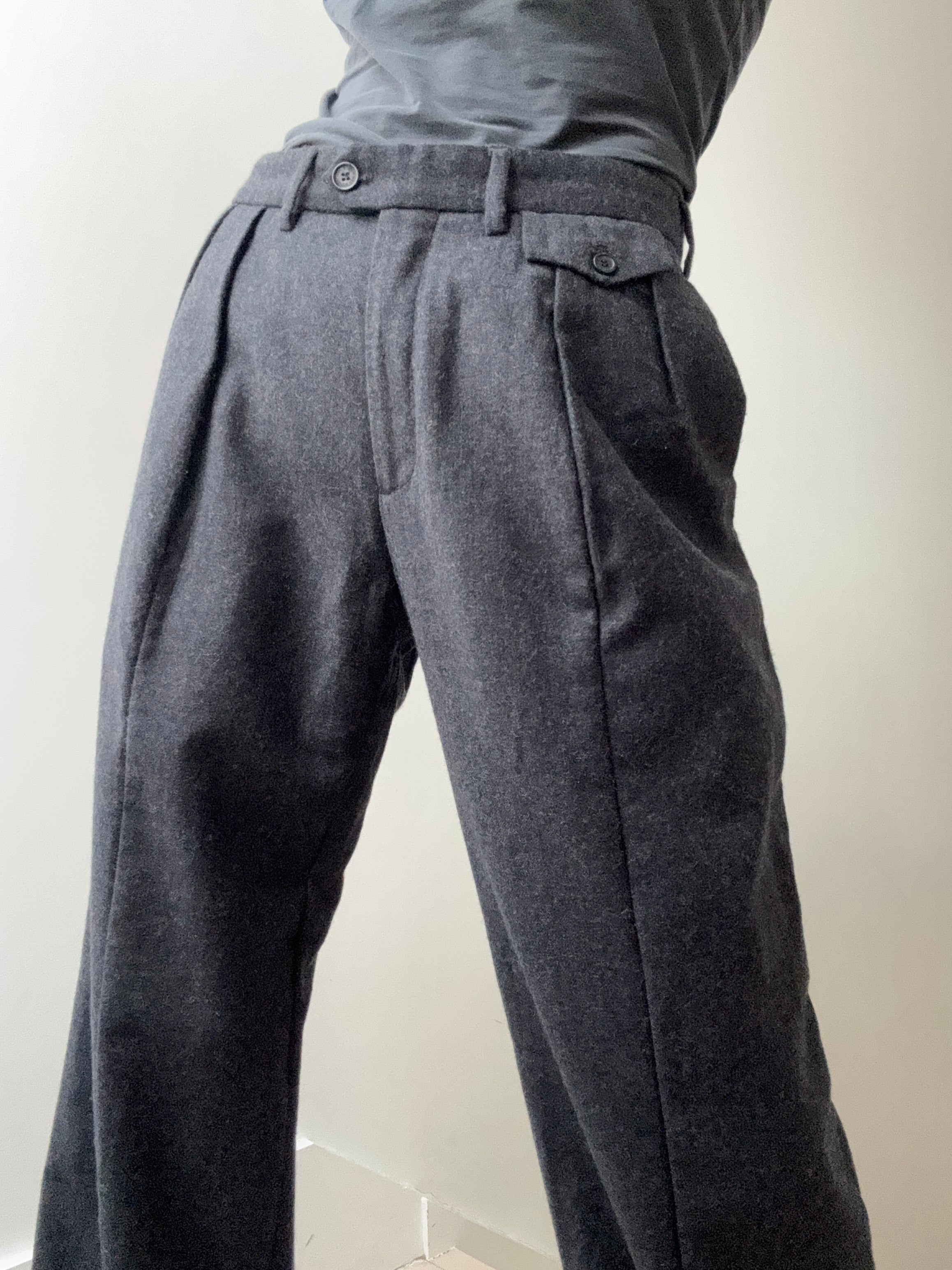 Future Nomads Pants Large Vintage Neil Barrett Grey Wool Pants