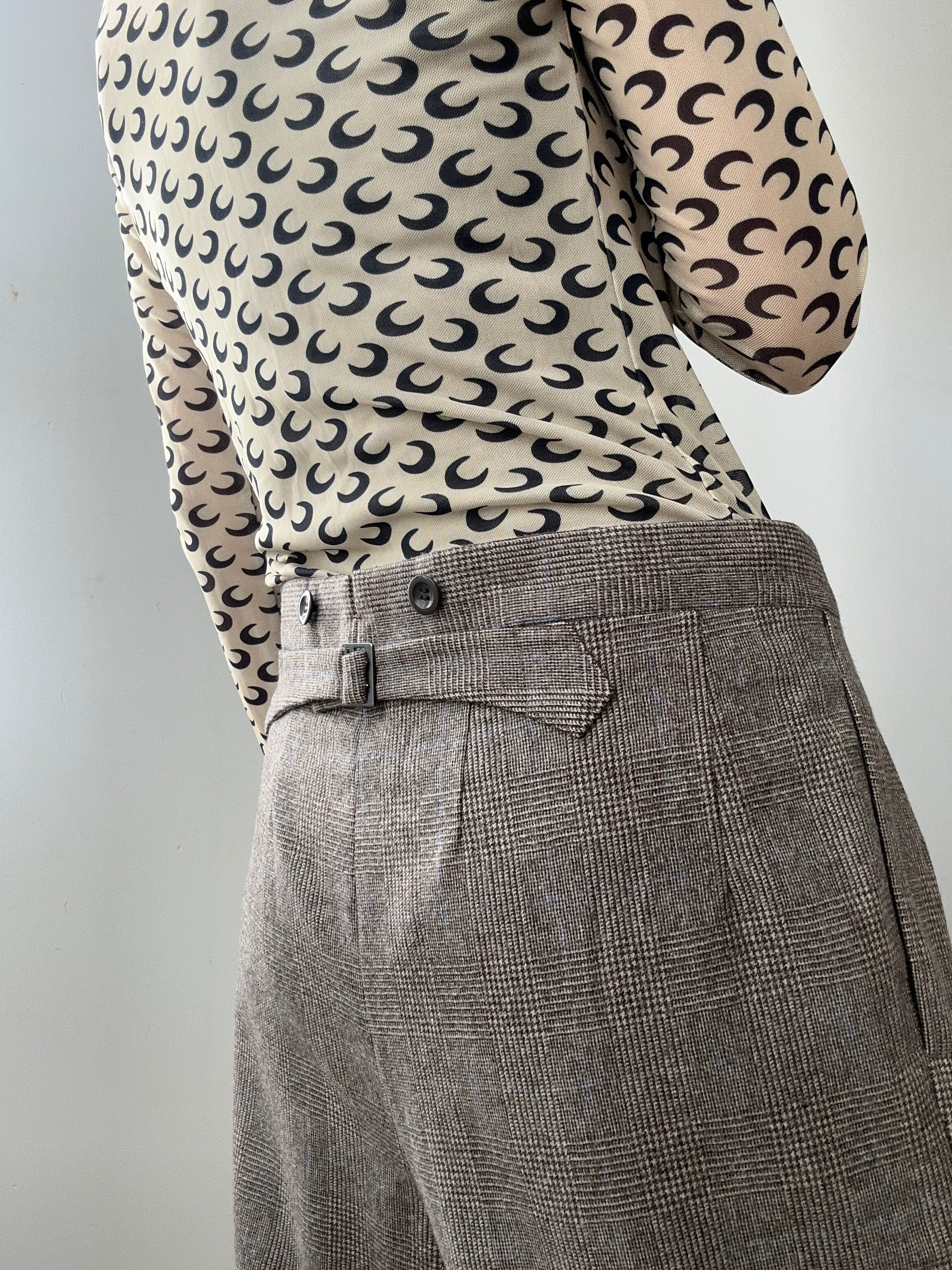 Future Nomads Pants Medium-Large Brown And Blue Checked Pants