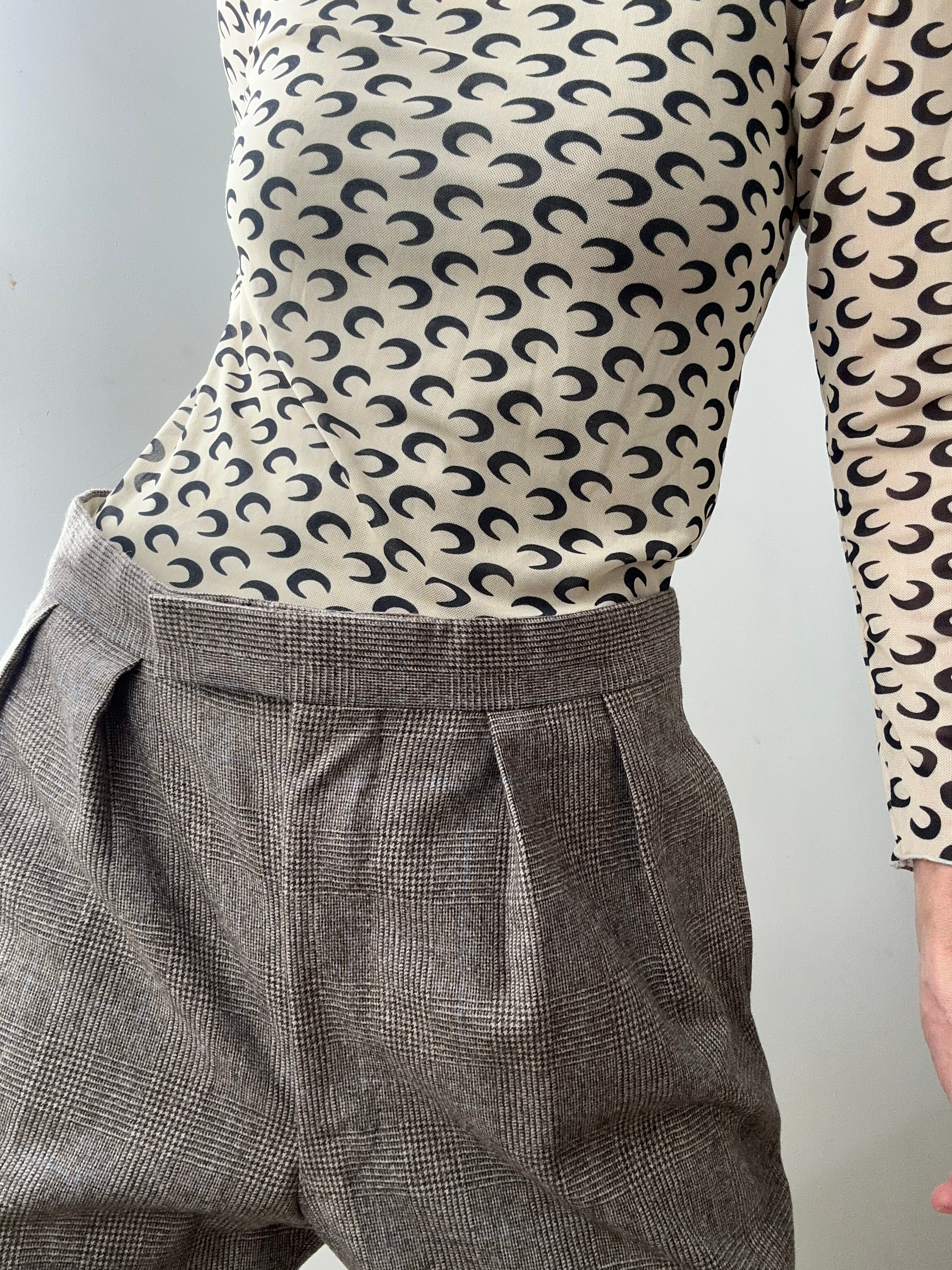 Future Nomads Pants Medium-Large Brown And Blue Checked Pants