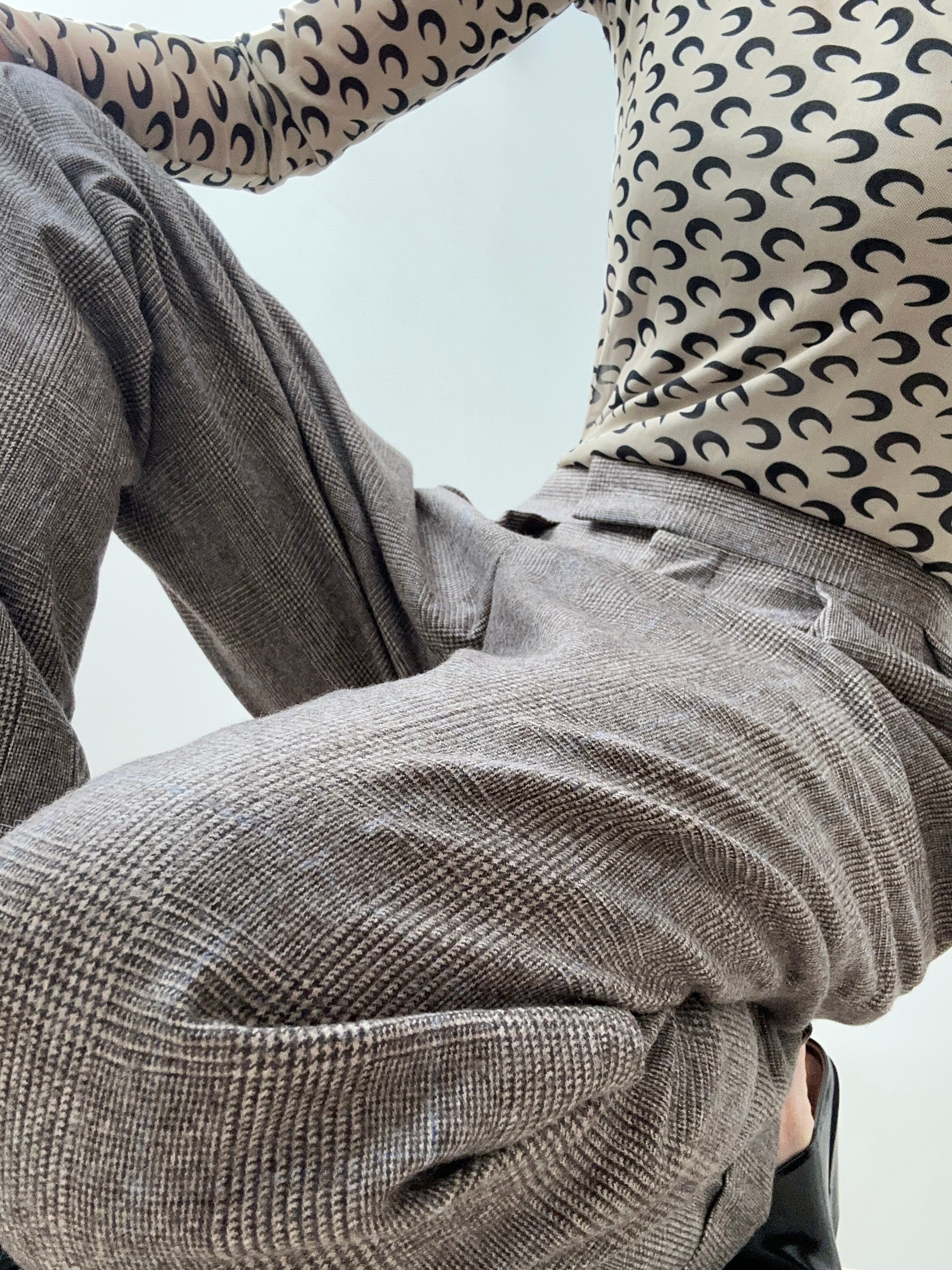 Future Nomads Pants Medium-Large Brown And Blue Checked Pants