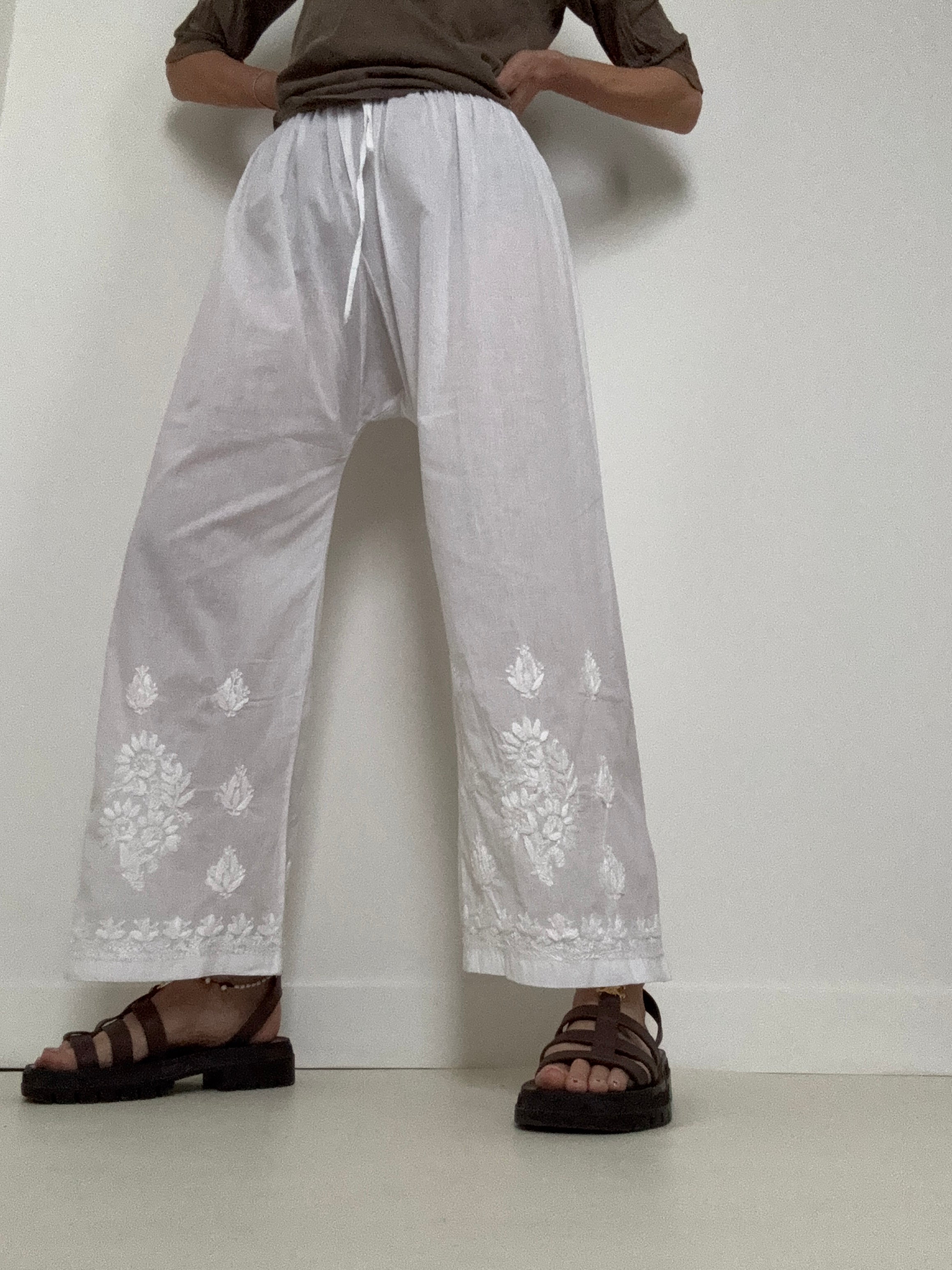 Future Nomads Pants One Size Cotton Embroidered Pants