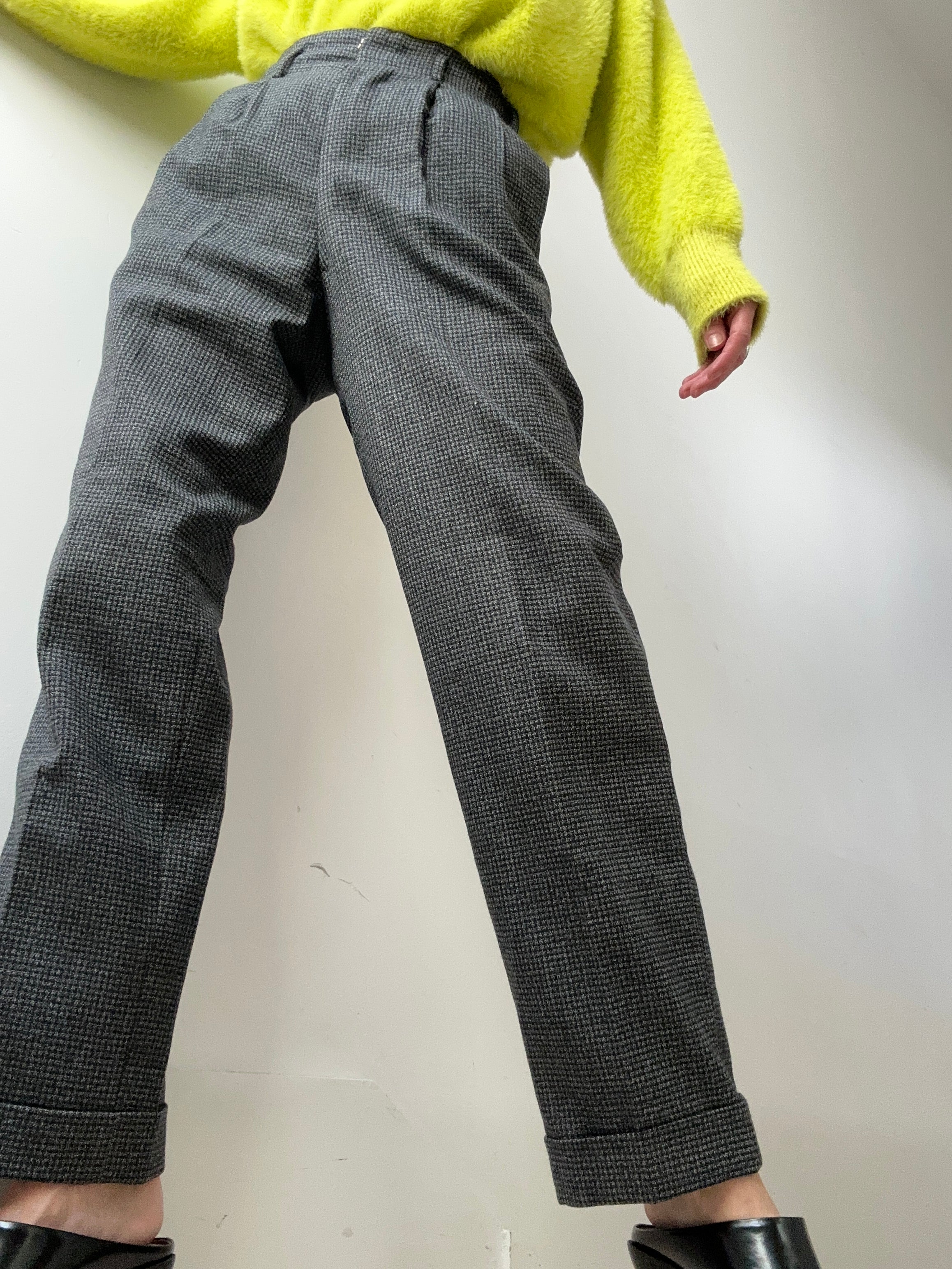 Grey Check Pants | Pants