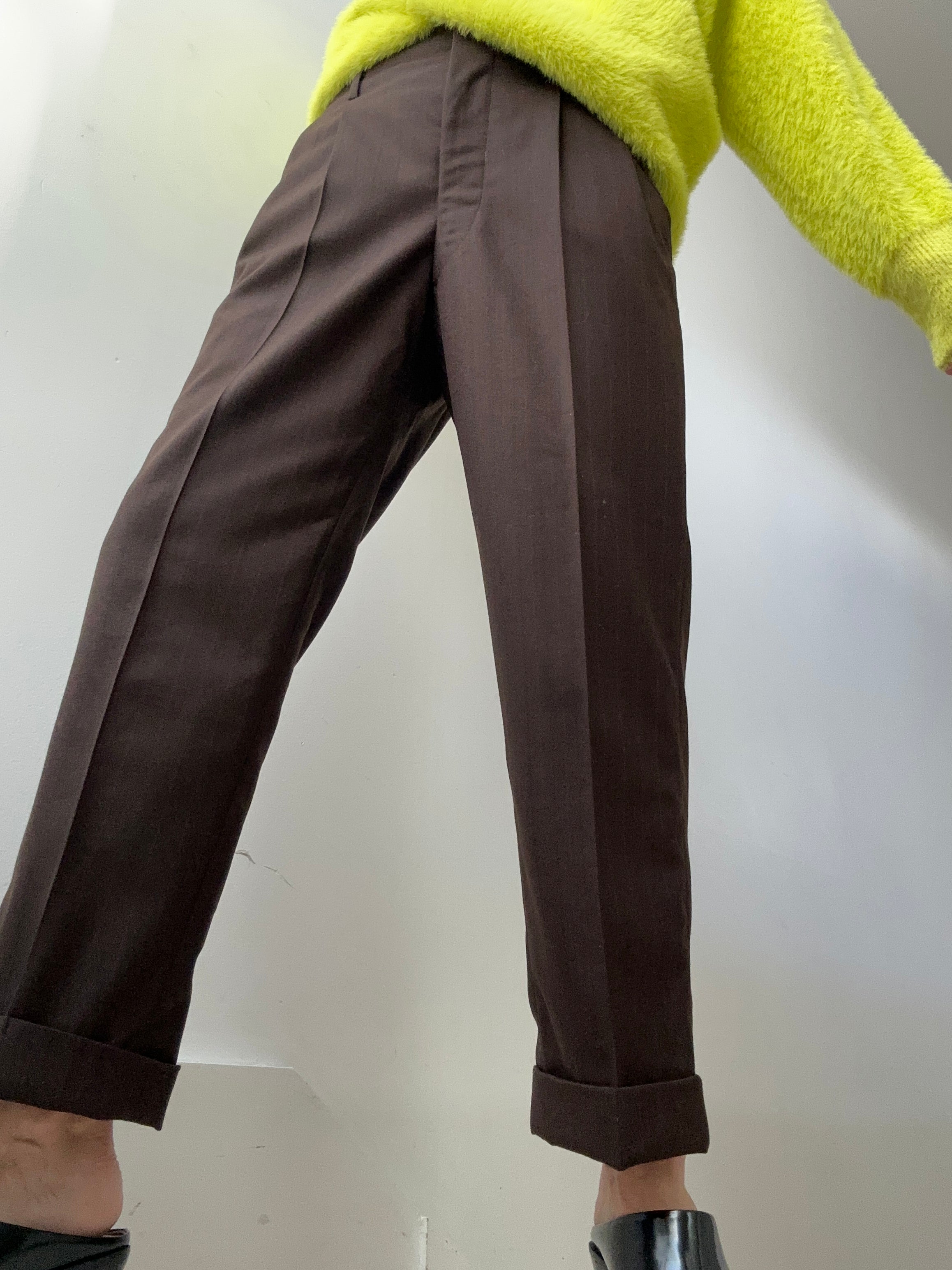 Brown Pinstripe Pants | Pants