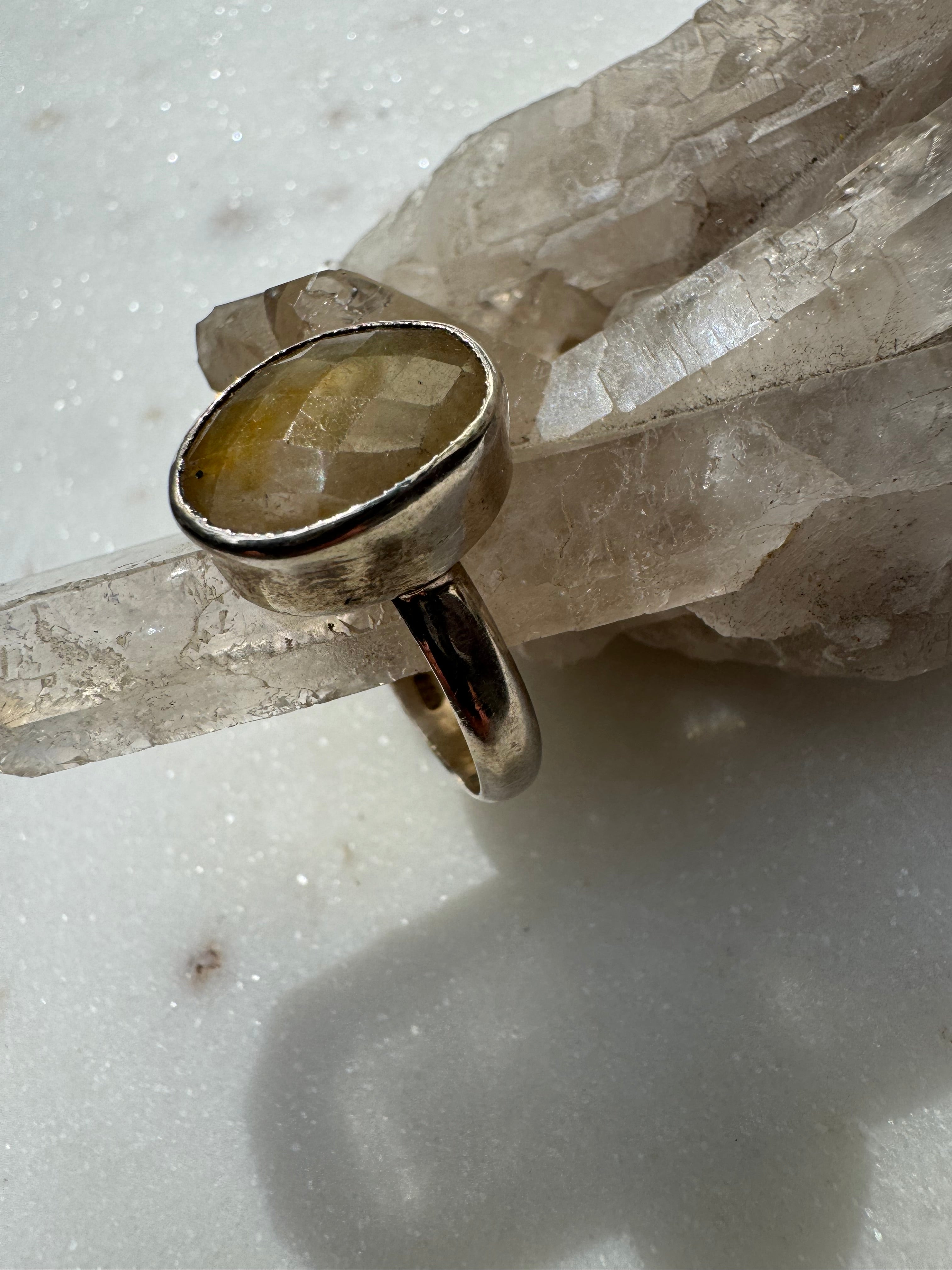 Gemstone Silver Ring Oval Natural | Rings