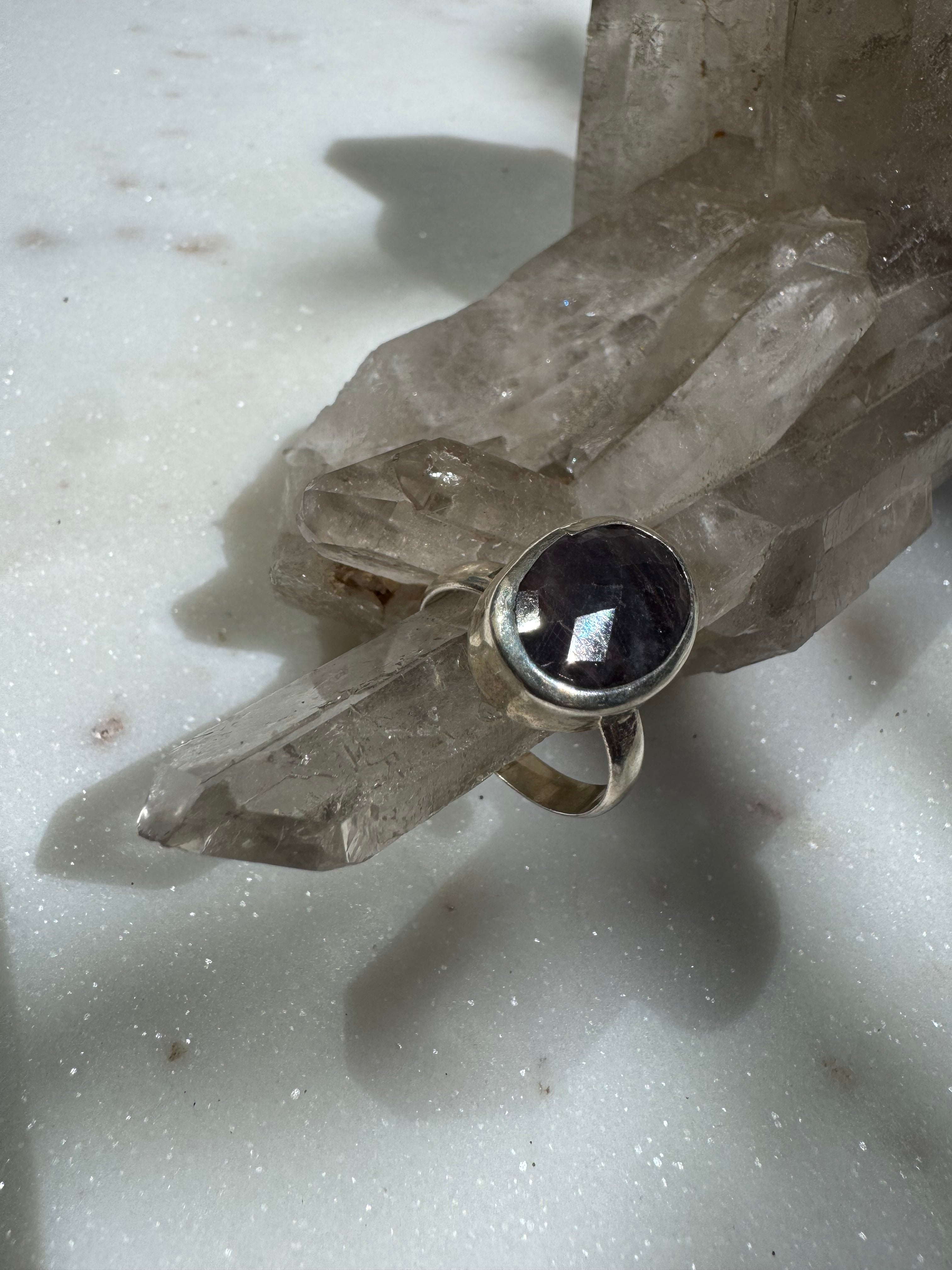 Gemstone Silver Ring Smokey Brown Oval | Rings