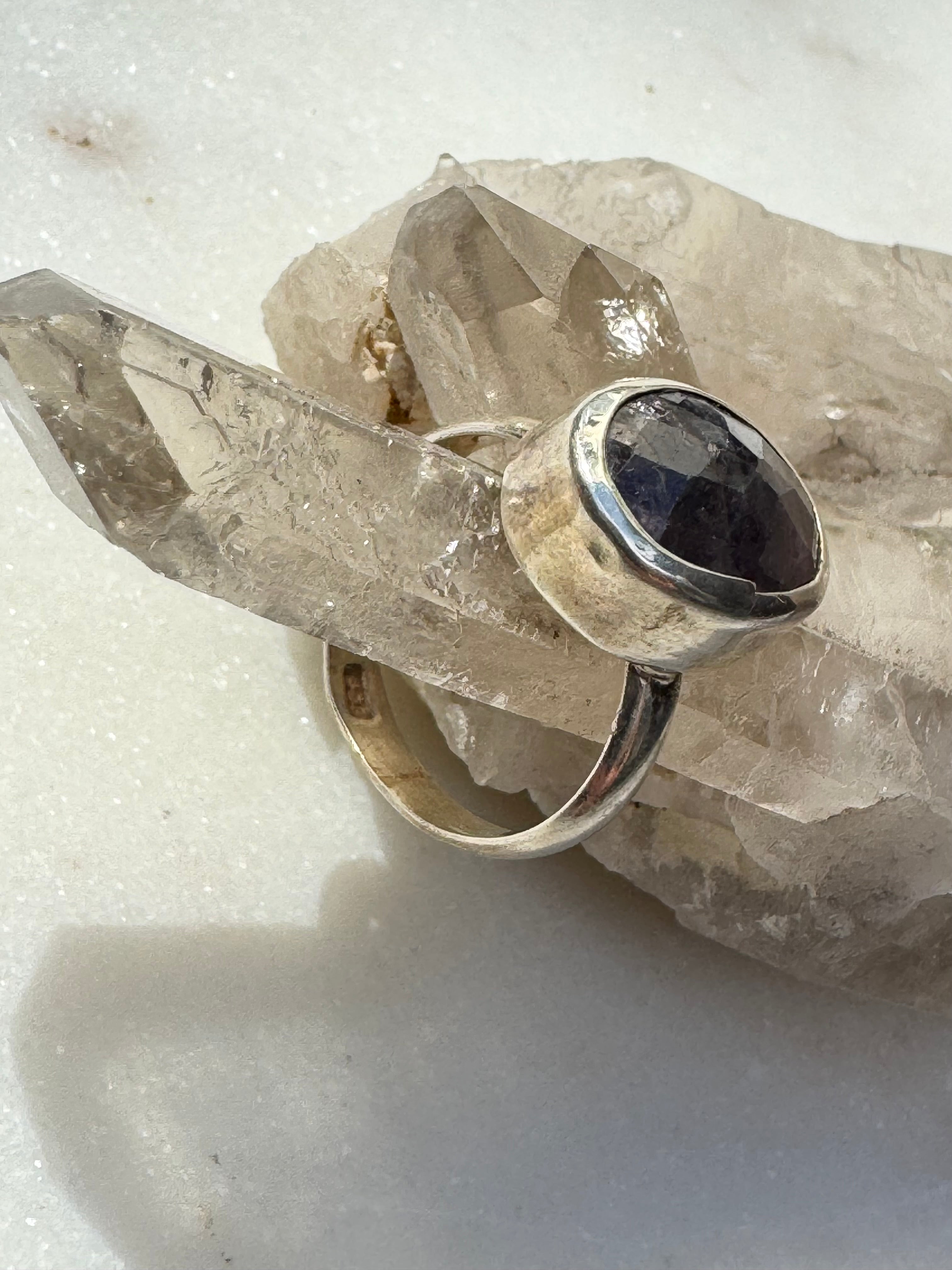 Gemstone Silver Ring Smokey Brown Oval | Rings